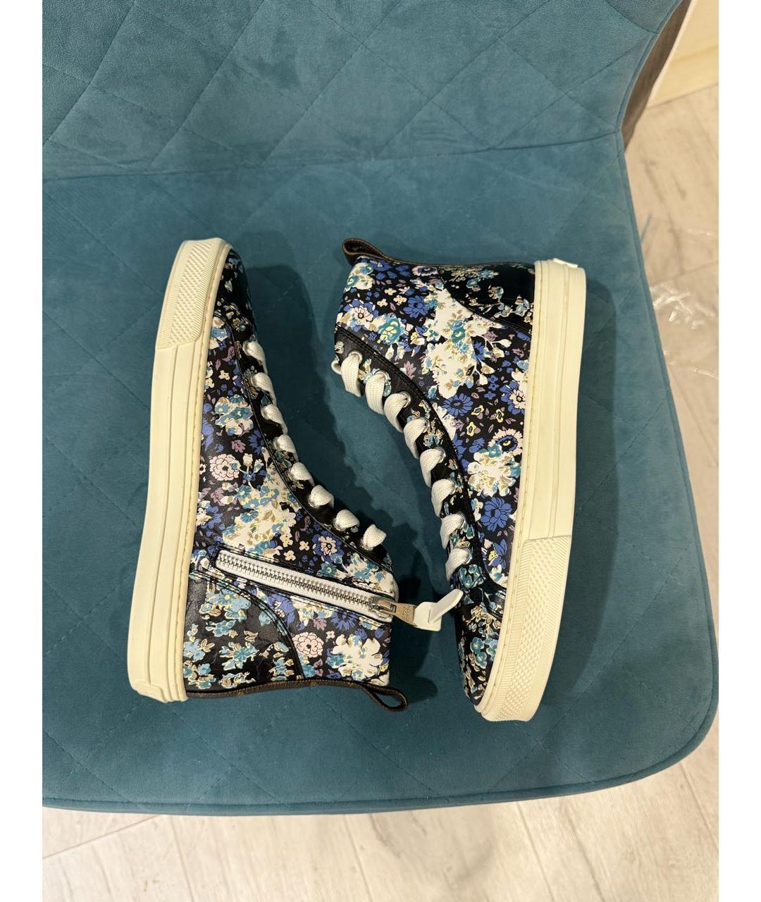 LOUIS VUITTON Темно-синие кожаные кеды, фото 3