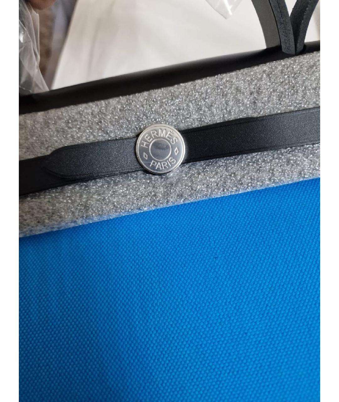 HERMES Синяя тканевая сумка через плечо, фото 5