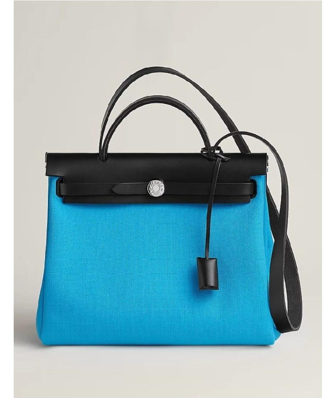 HERMES Синяя тканевая сумка через плечо, фото 8