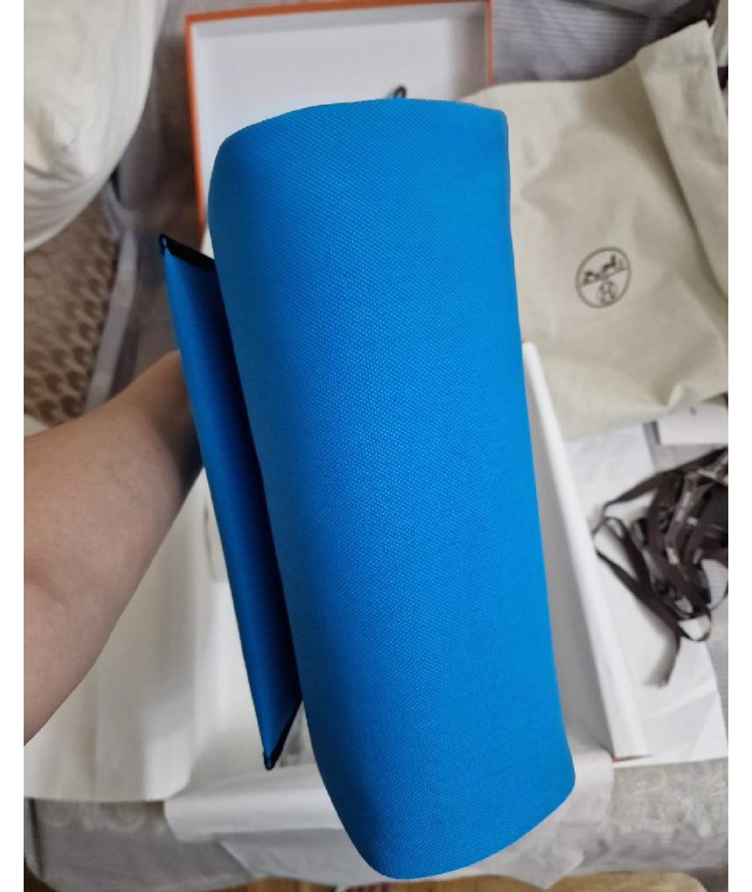 HERMES Синяя тканевая сумка через плечо, фото 4