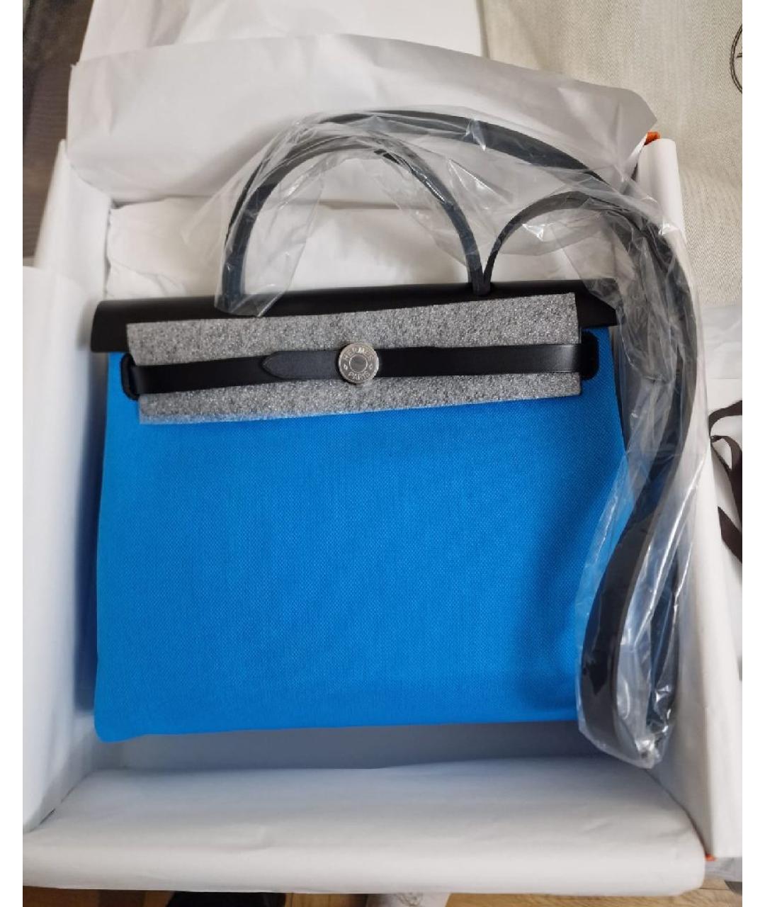 HERMES Синяя тканевая сумка через плечо, фото 6