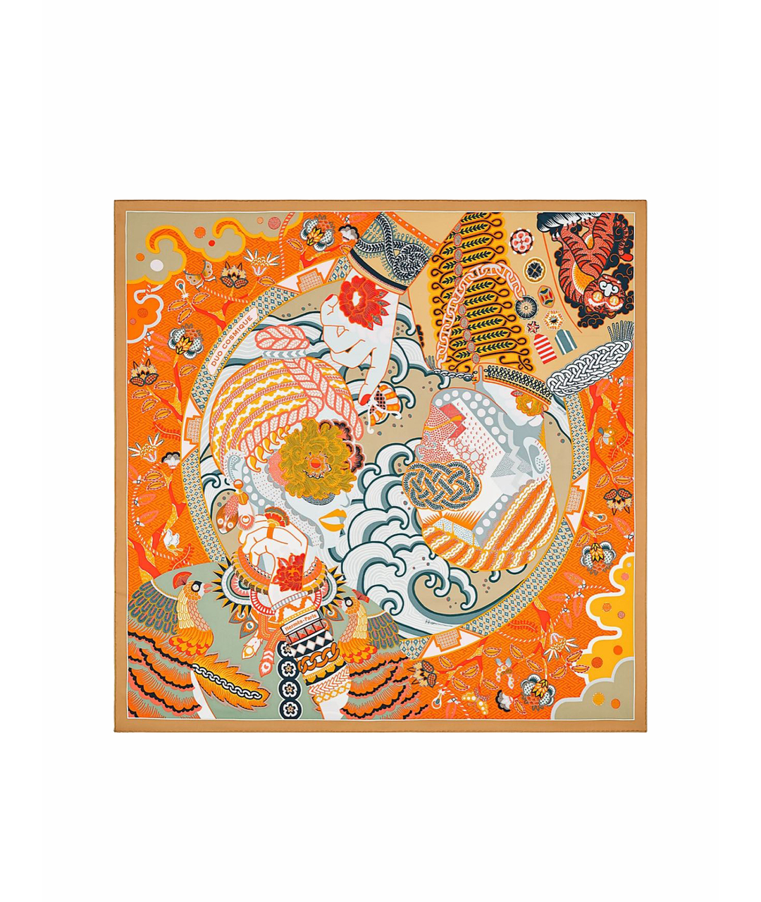 HERMES Коралловый шелковый шарф, фото 1