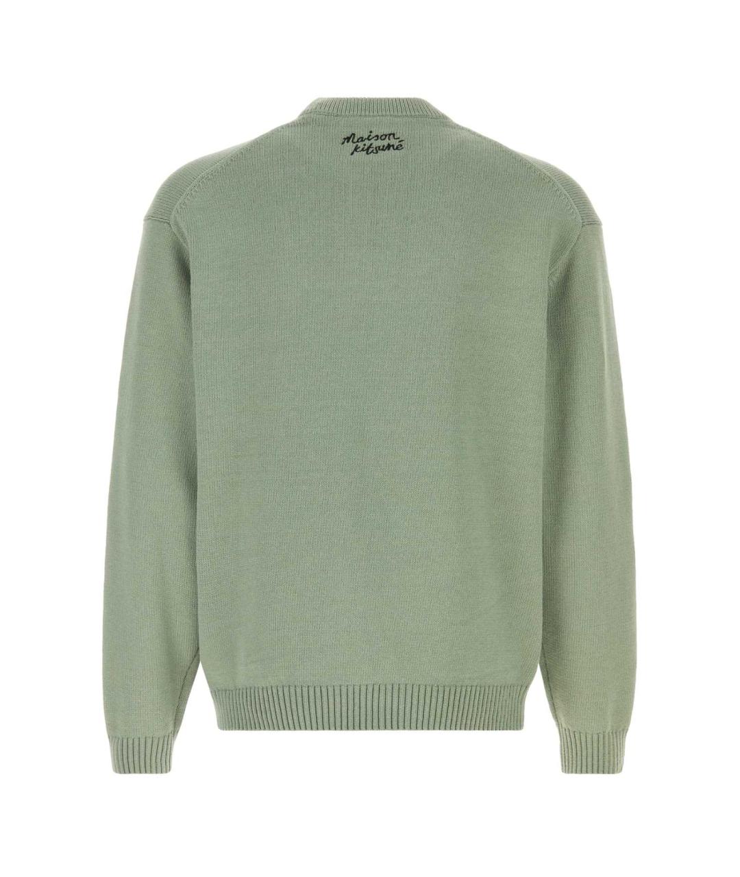MAISON KITSUNE Зеленый хлопковый джемпер / свитер, фото 2