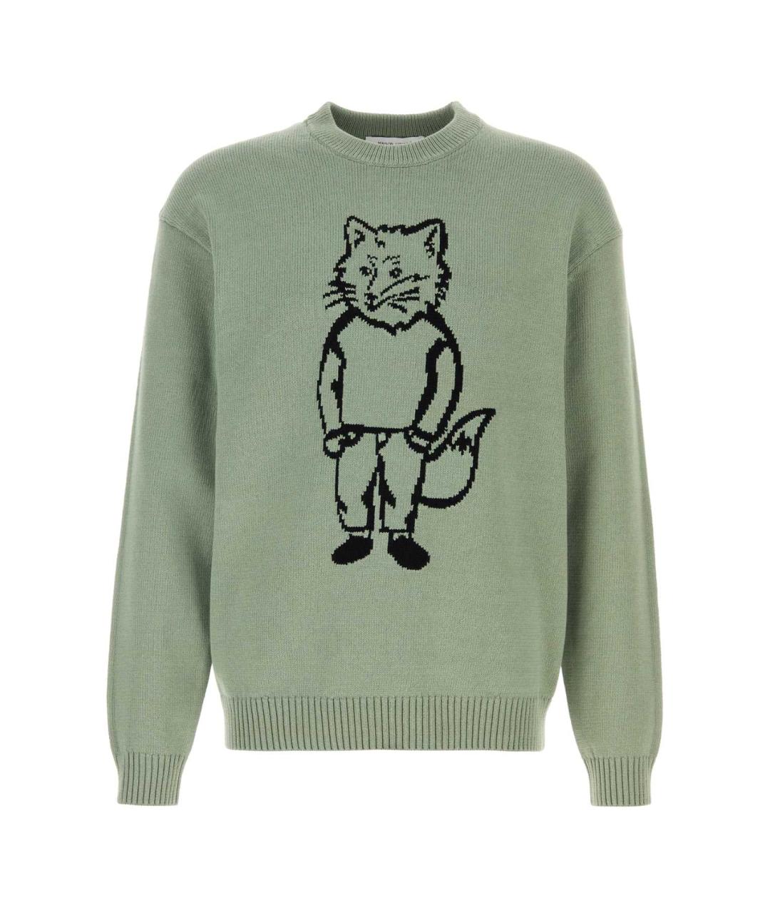 MAISON KITSUNE Зеленый хлопковый джемпер / свитер, фото 1
