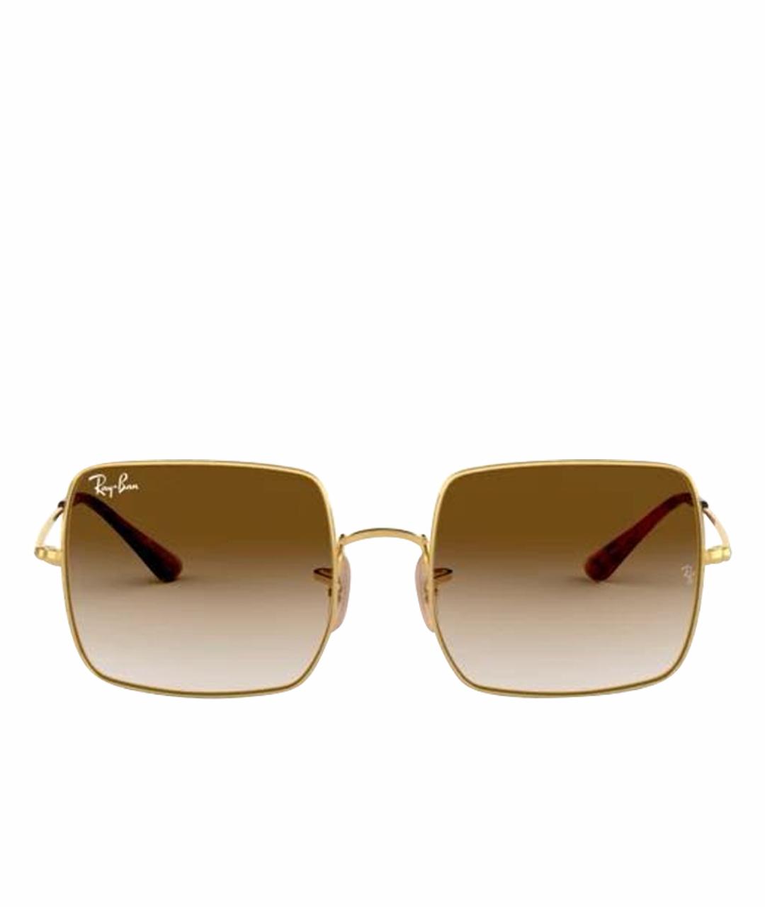 RAY BAN Коричневые металлические солнцезащитные очки, фото 1