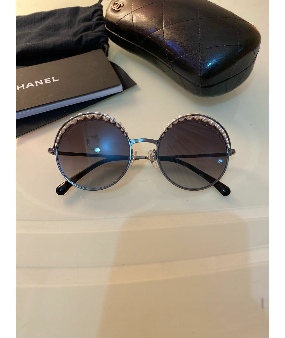 CHANEL PRE-OWNED Черные солнцезащитные очки, фото 5