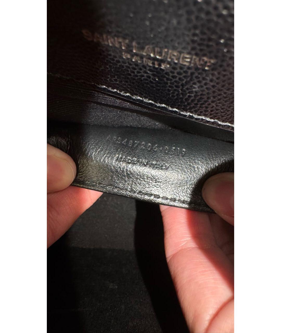SAINT LAURENT Черная кожаная сумка через плечо, фото 7