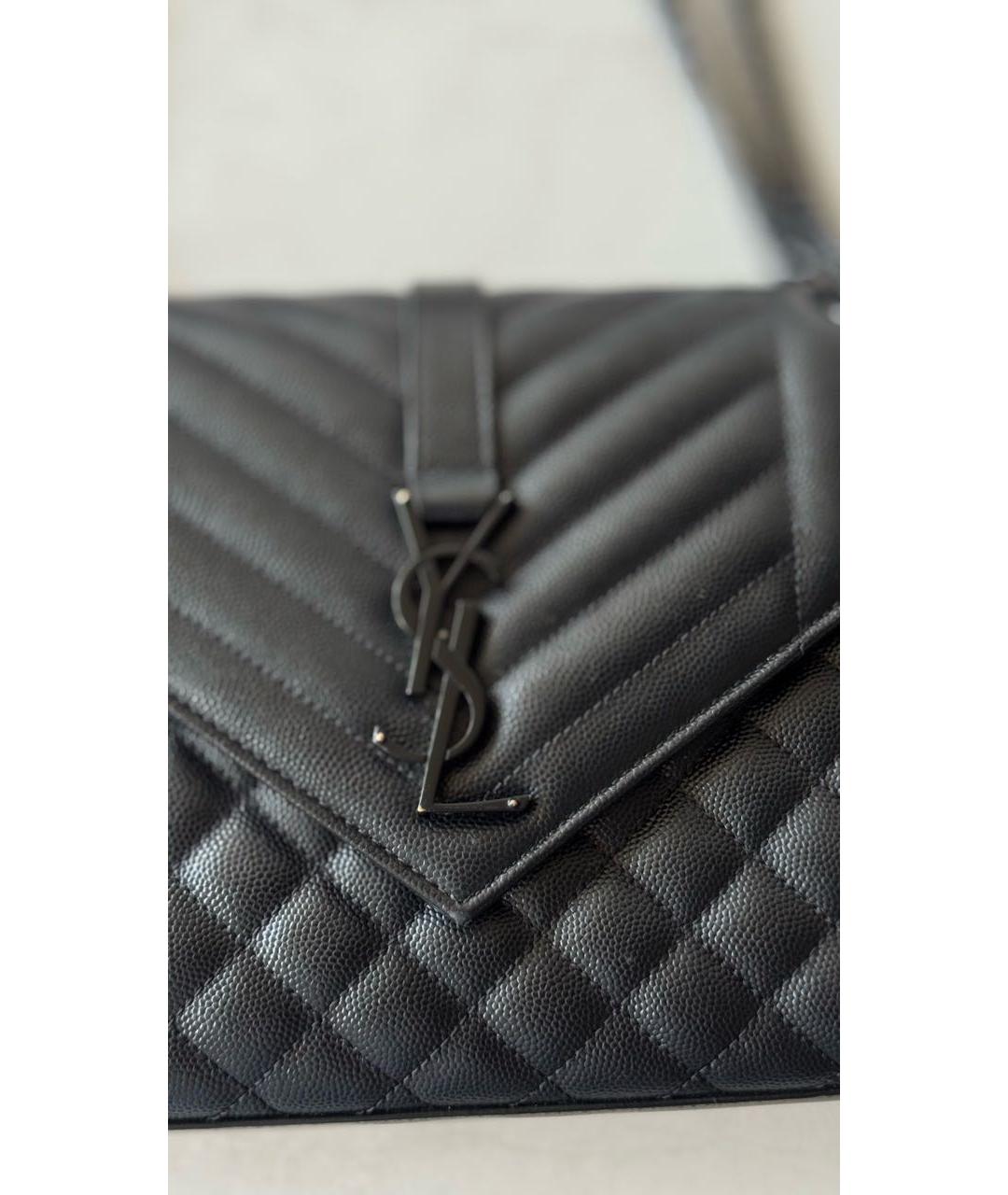 SAINT LAURENT Черная кожаная сумка через плечо, фото 3