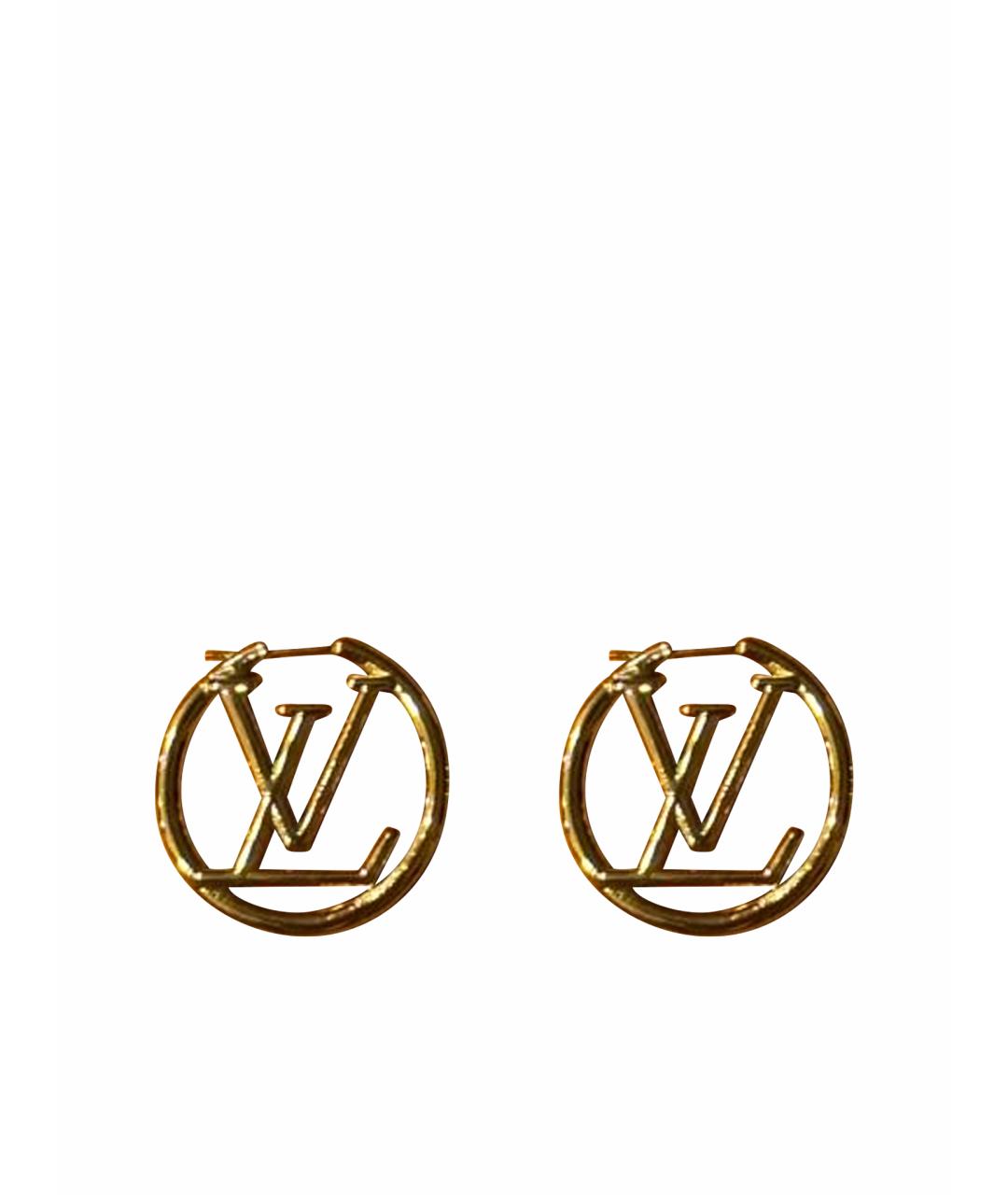 LOUIS VUITTON Золотые металлические серьги, фото 1