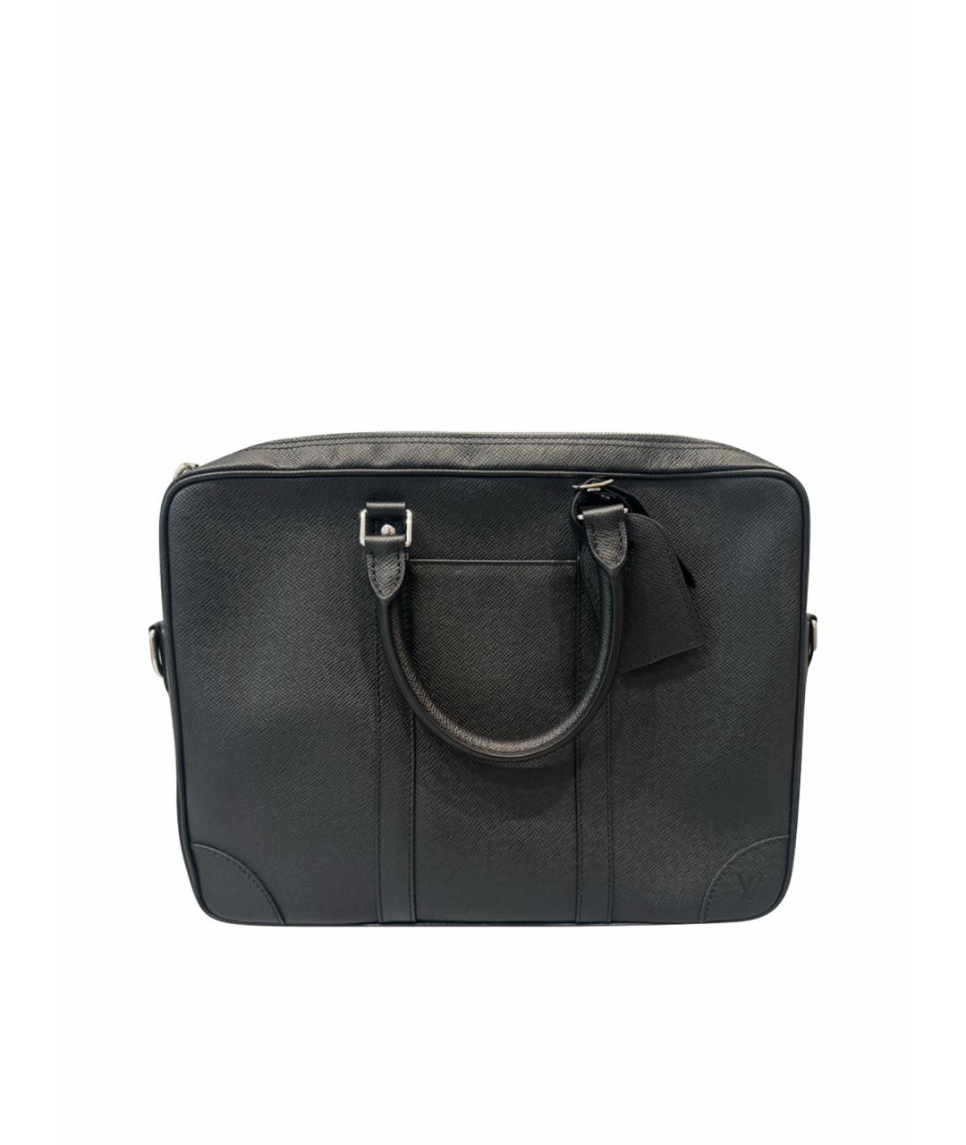 LOUIS VUITTON Черный кожаный портфель, фото 1
