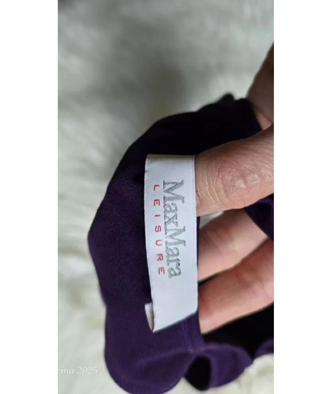 MAX MARA Фиолетовая полиэстеровая майка, фото 4