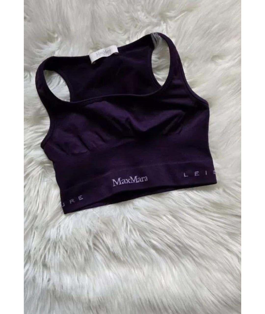 MAX MARA Фиолетовая полиэстеровая майка, фото 5