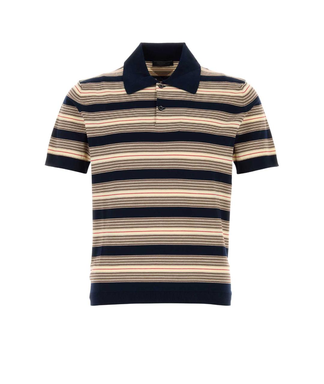 PRADA Мульти хлопко-эластановое поло с коротким рукавом, фото 1