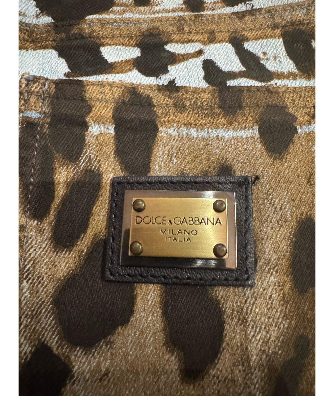 DOLCE&GABBANA Коричневые хлопковые джинсы слим, фото 4