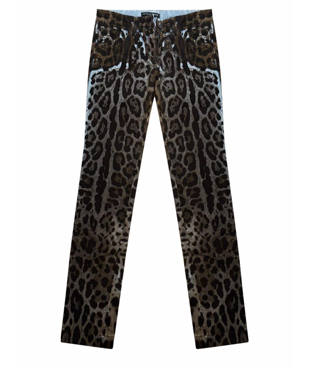 DOLCE&GABBANA Коричневые хлопковые джинсы слим, фото 1
