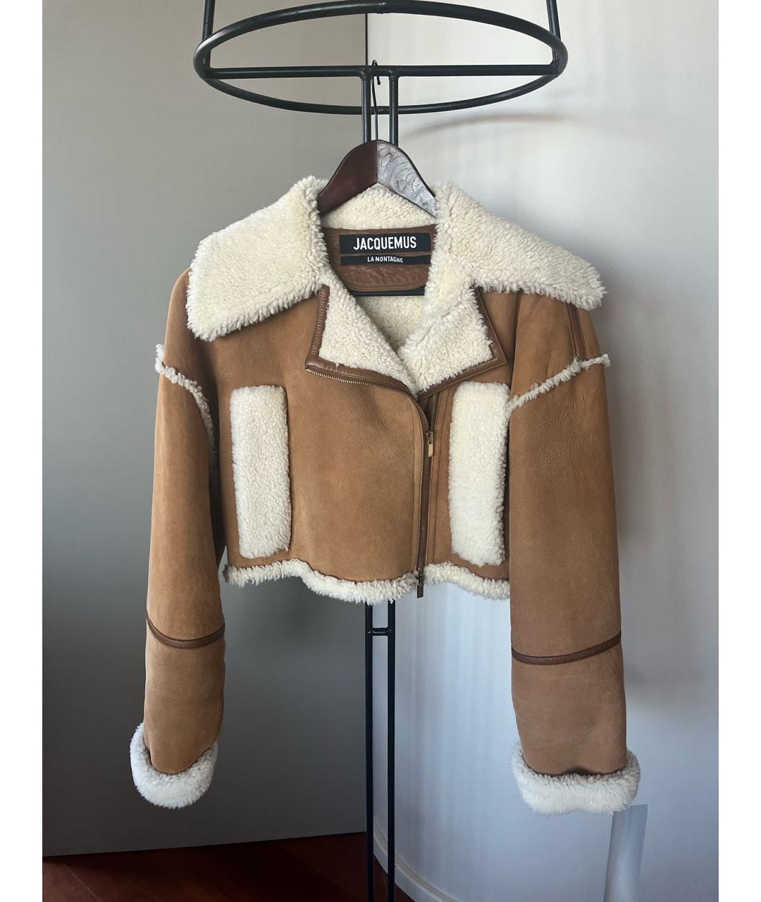 JACQUEMUS Коричневая меховая дубленка, фото 7