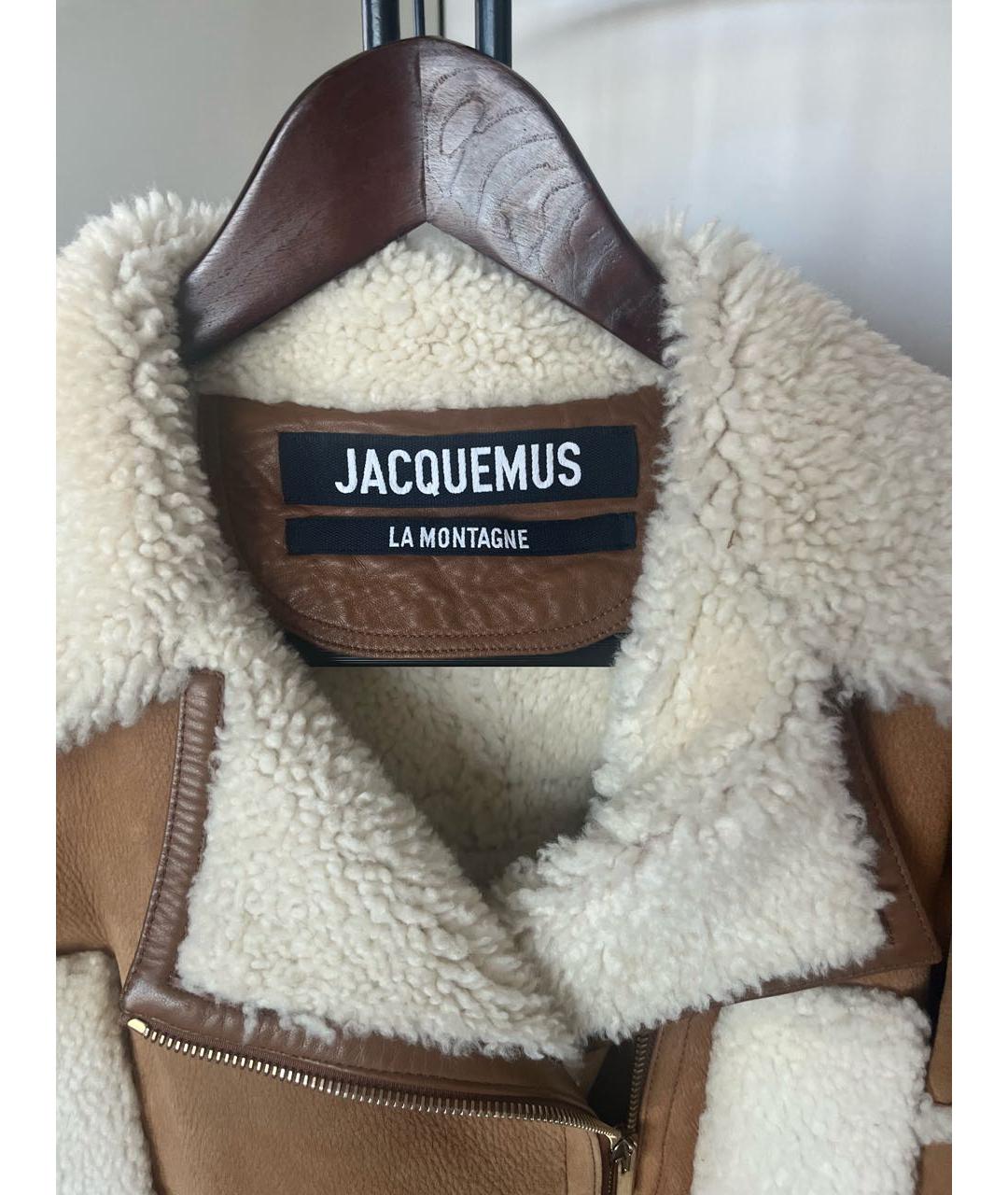 JACQUEMUS Коричневая меховая дубленка, фото 3