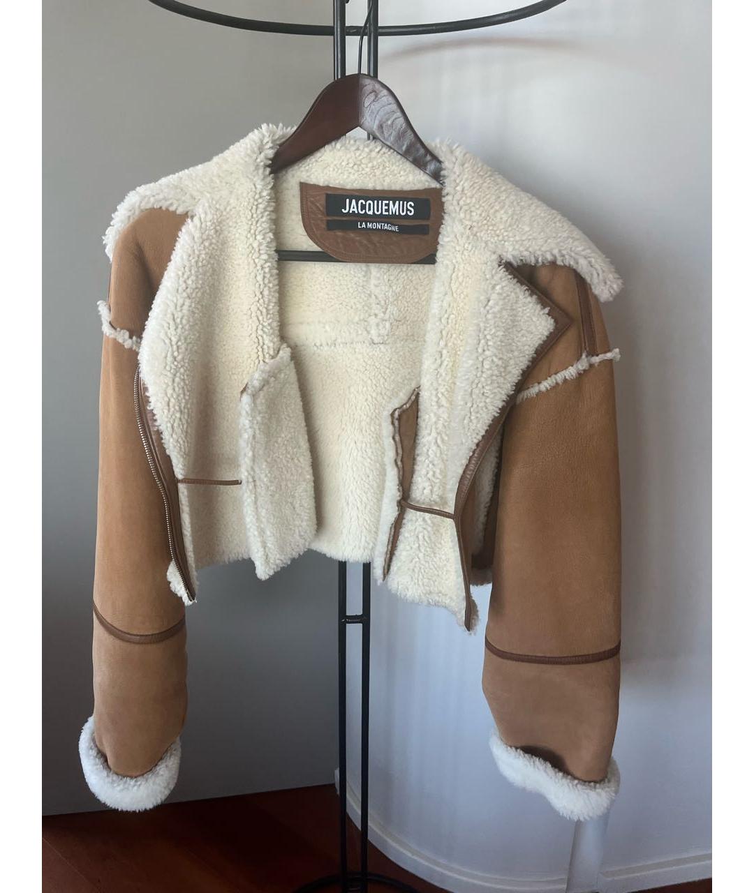 JACQUEMUS Коричневая меховая дубленка, фото 4