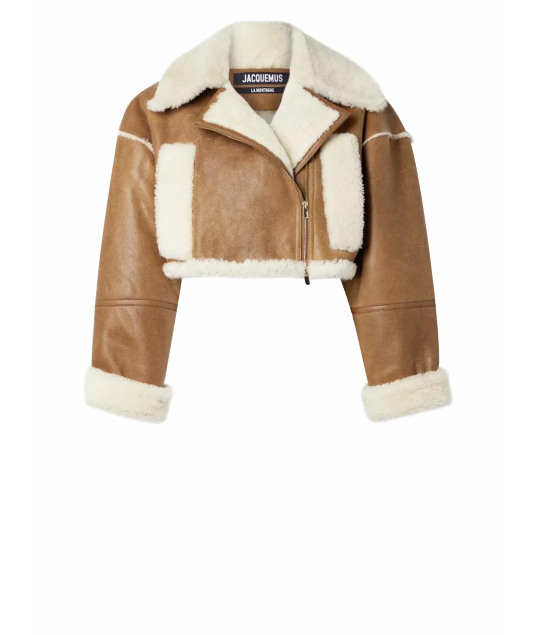 JACQUEMUS Коричневая меховая дубленка, фото 1
