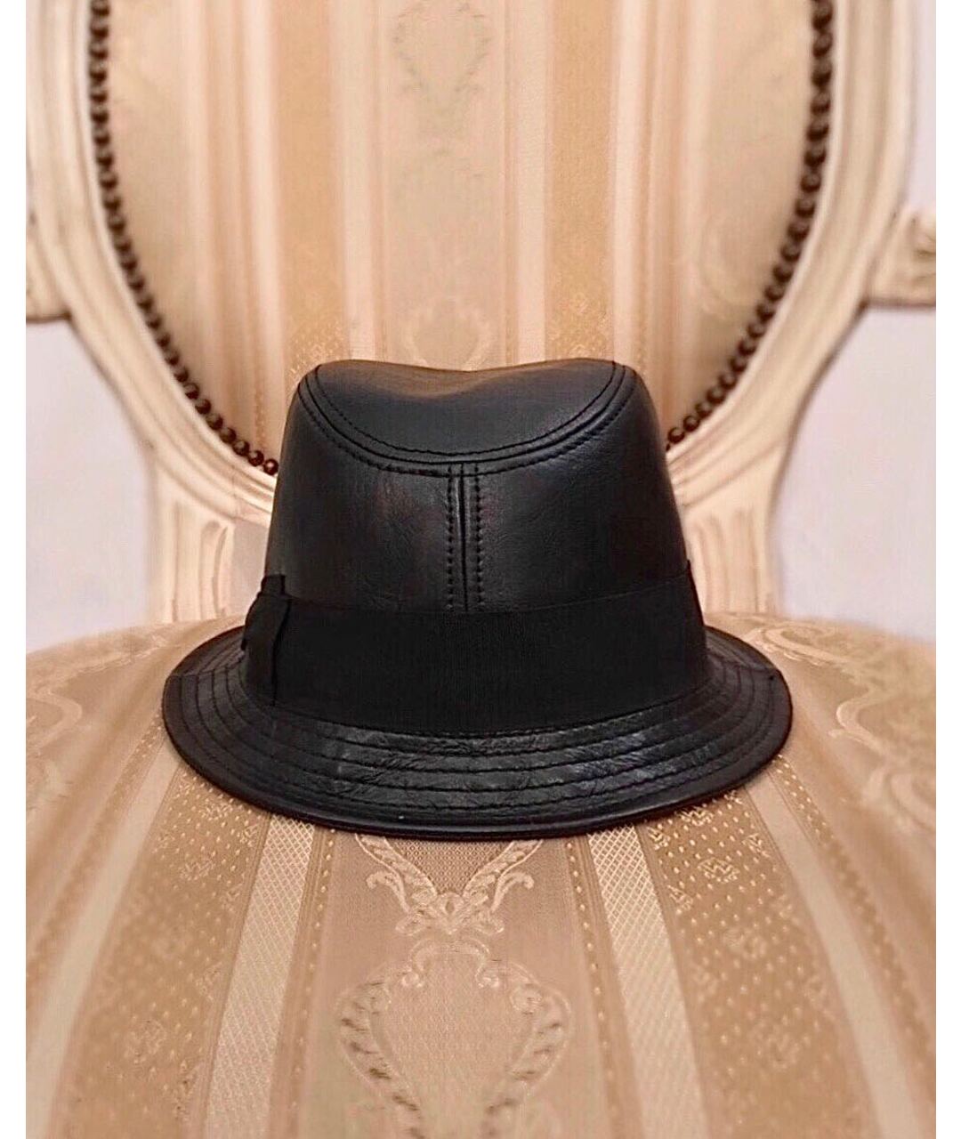 BORSALINO Черная кожаная шляпа, фото 7