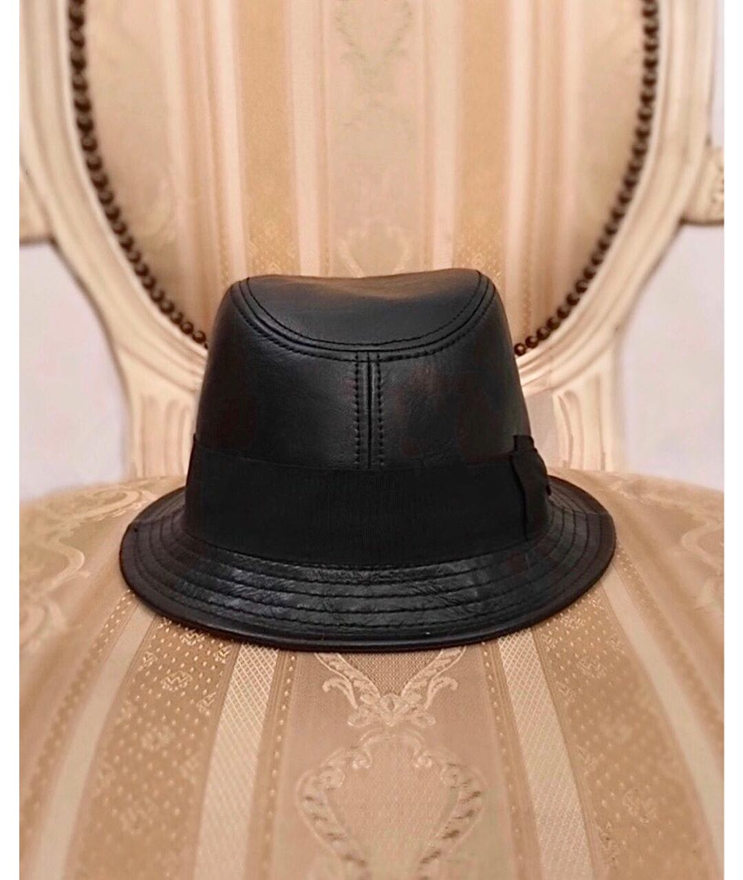 BORSALINO Черная кожаная шляпа, фото 6