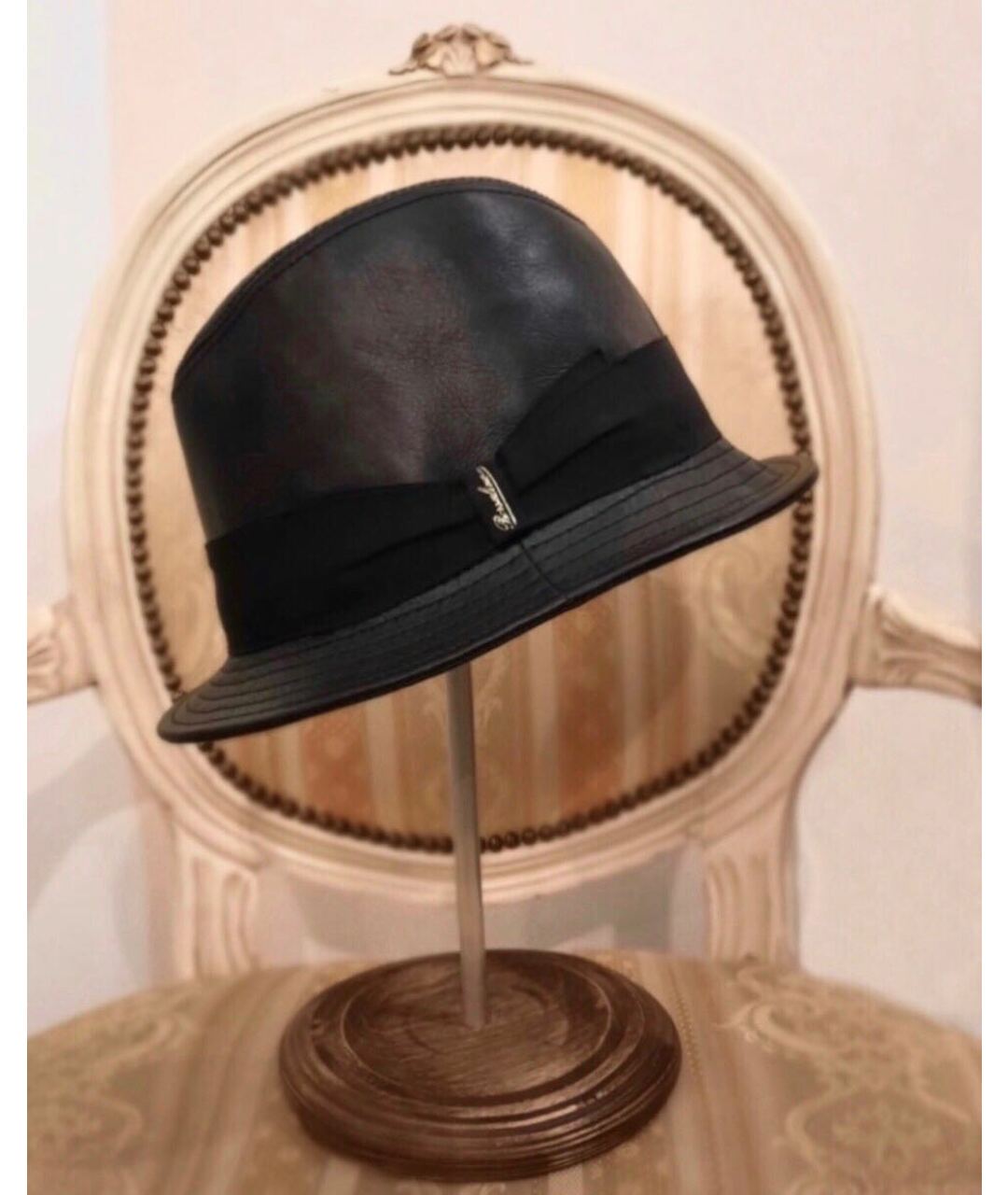 BORSALINO Черная кожаная шляпа, фото 5