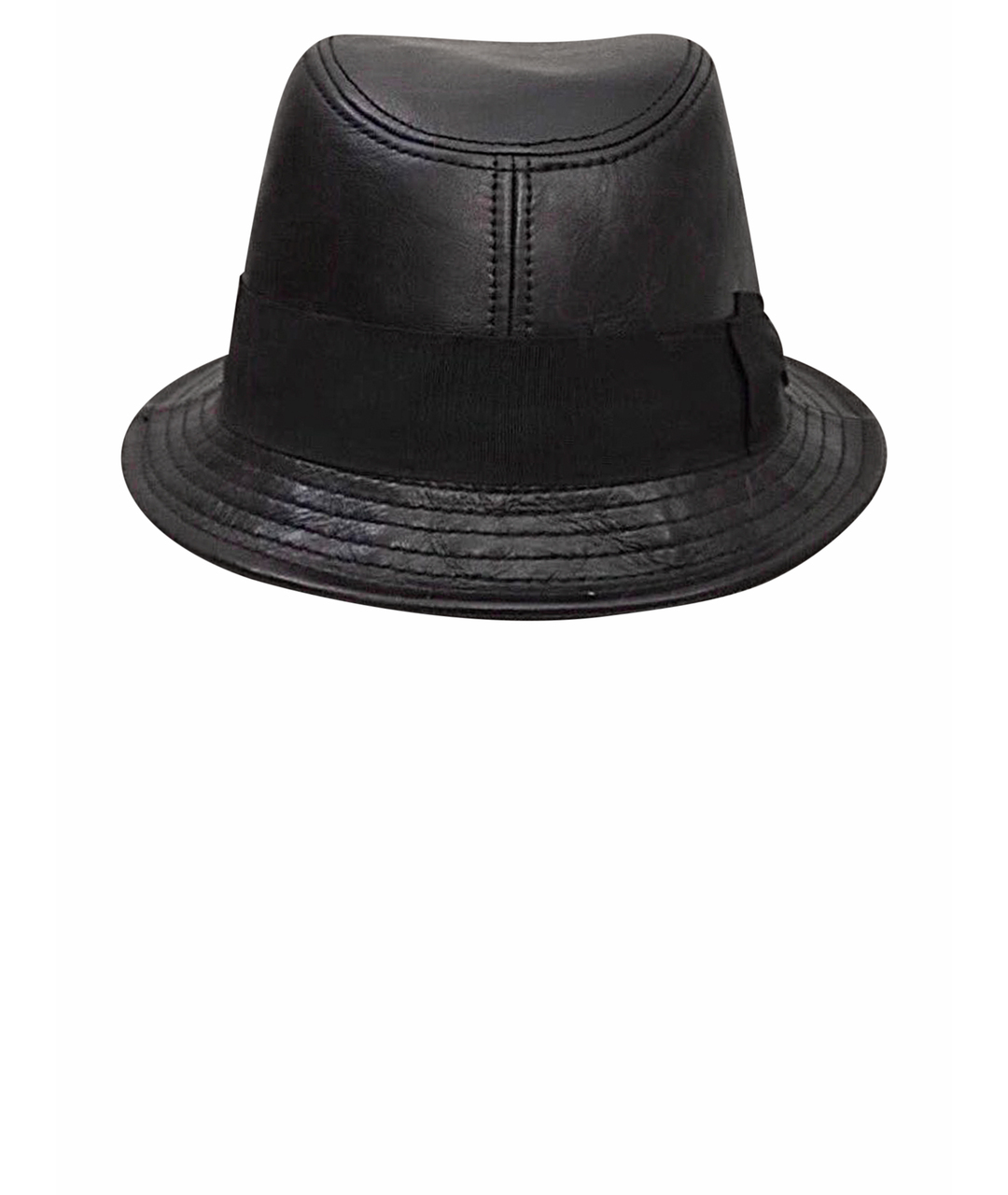 BORSALINO Черная кожаная шляпа, фото 1