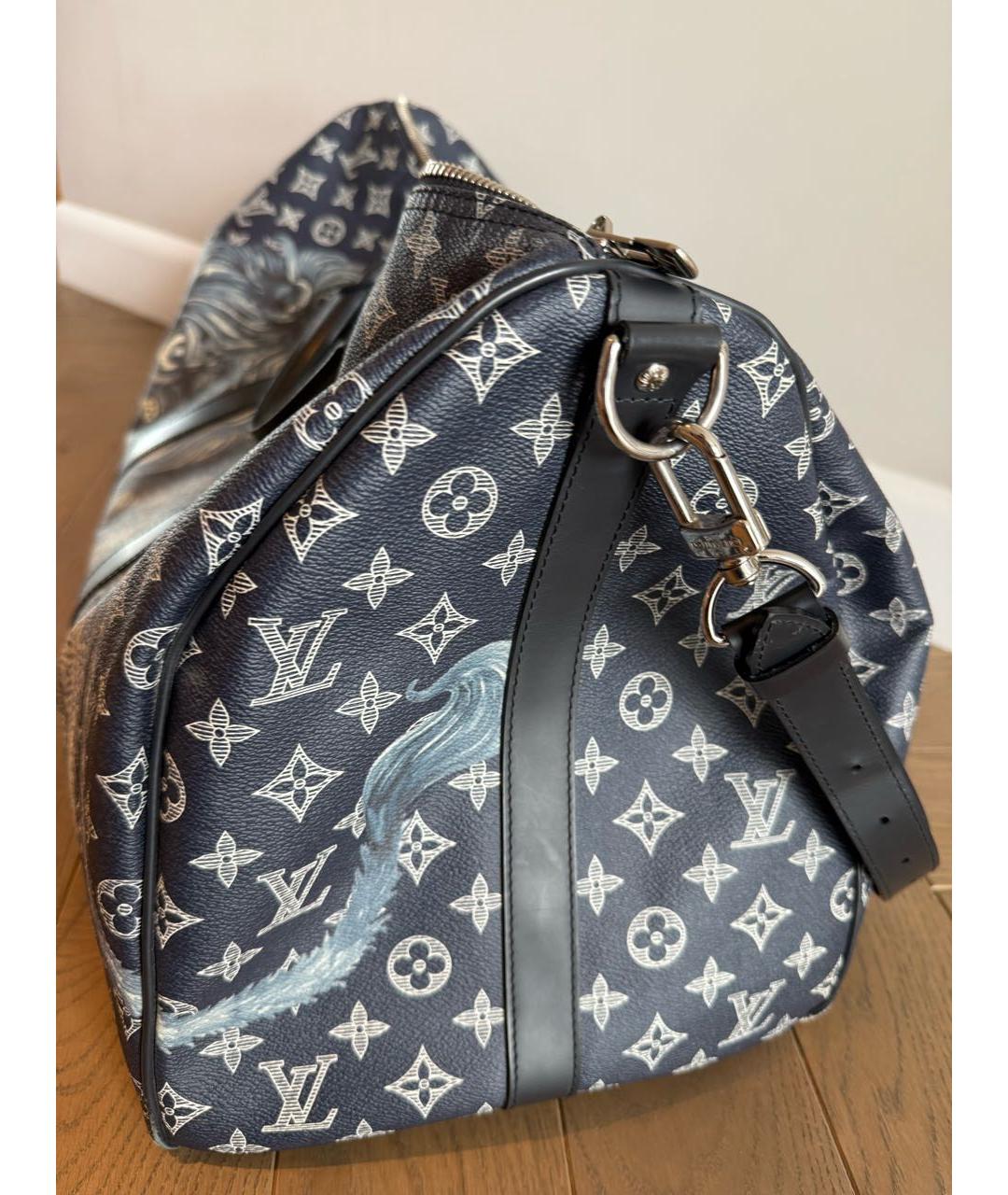 LOUIS VUITTON Темно-синяя дорожная/спортивная сумка, фото 2