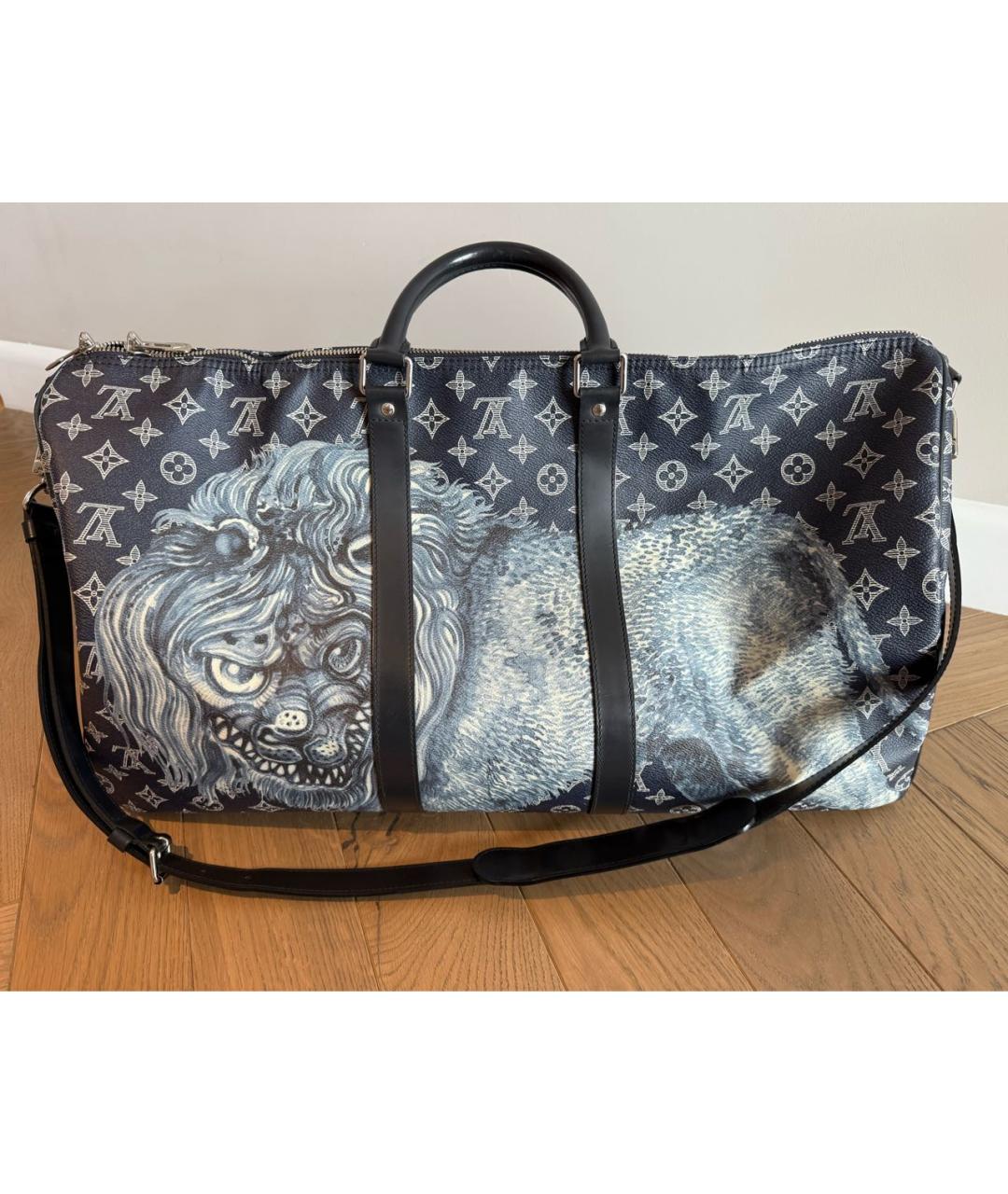 LOUIS VUITTON Темно-синяя дорожная/спортивная сумка, фото 5