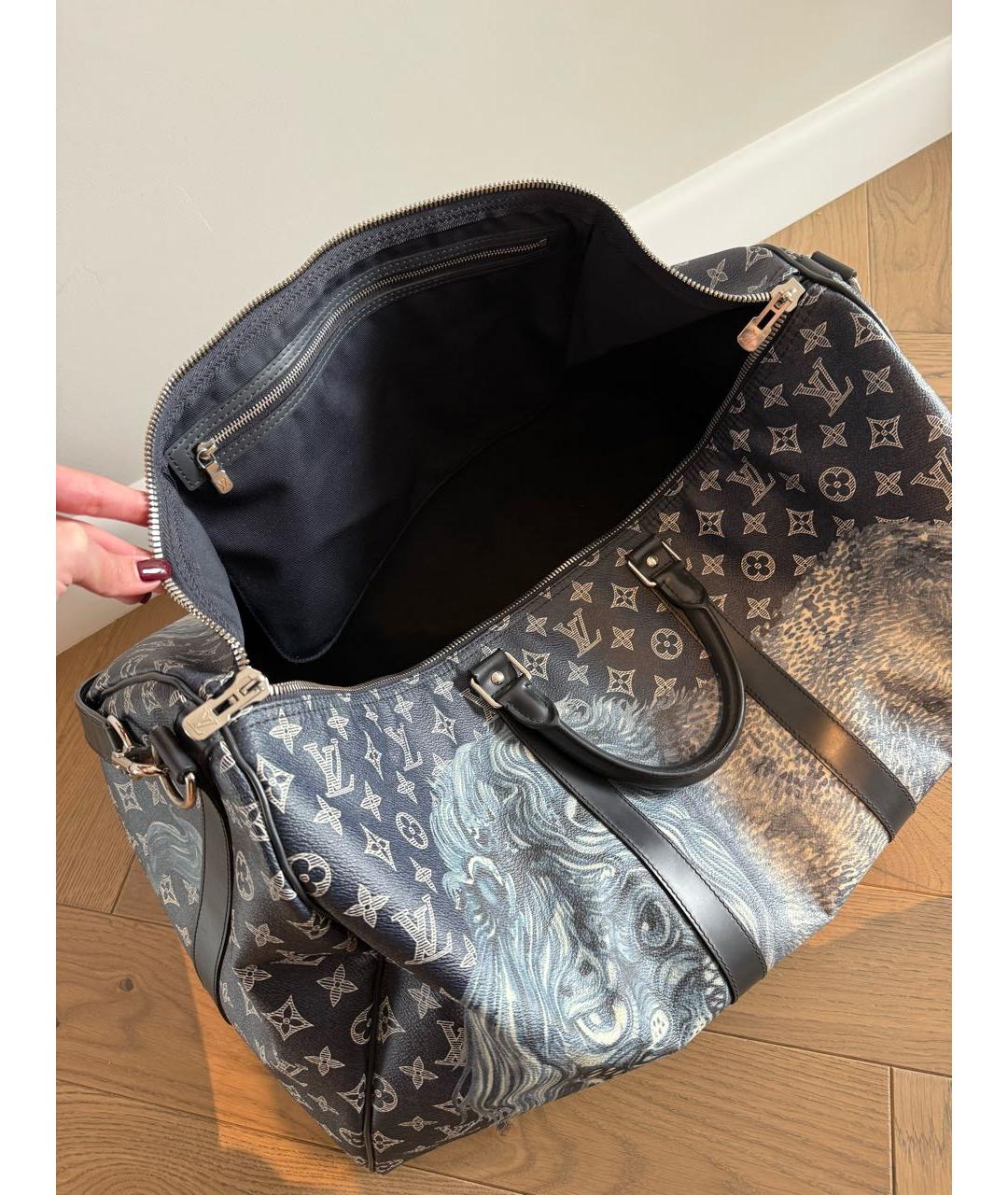 LOUIS VUITTON Темно-синяя дорожная/спортивная сумка, фото 4