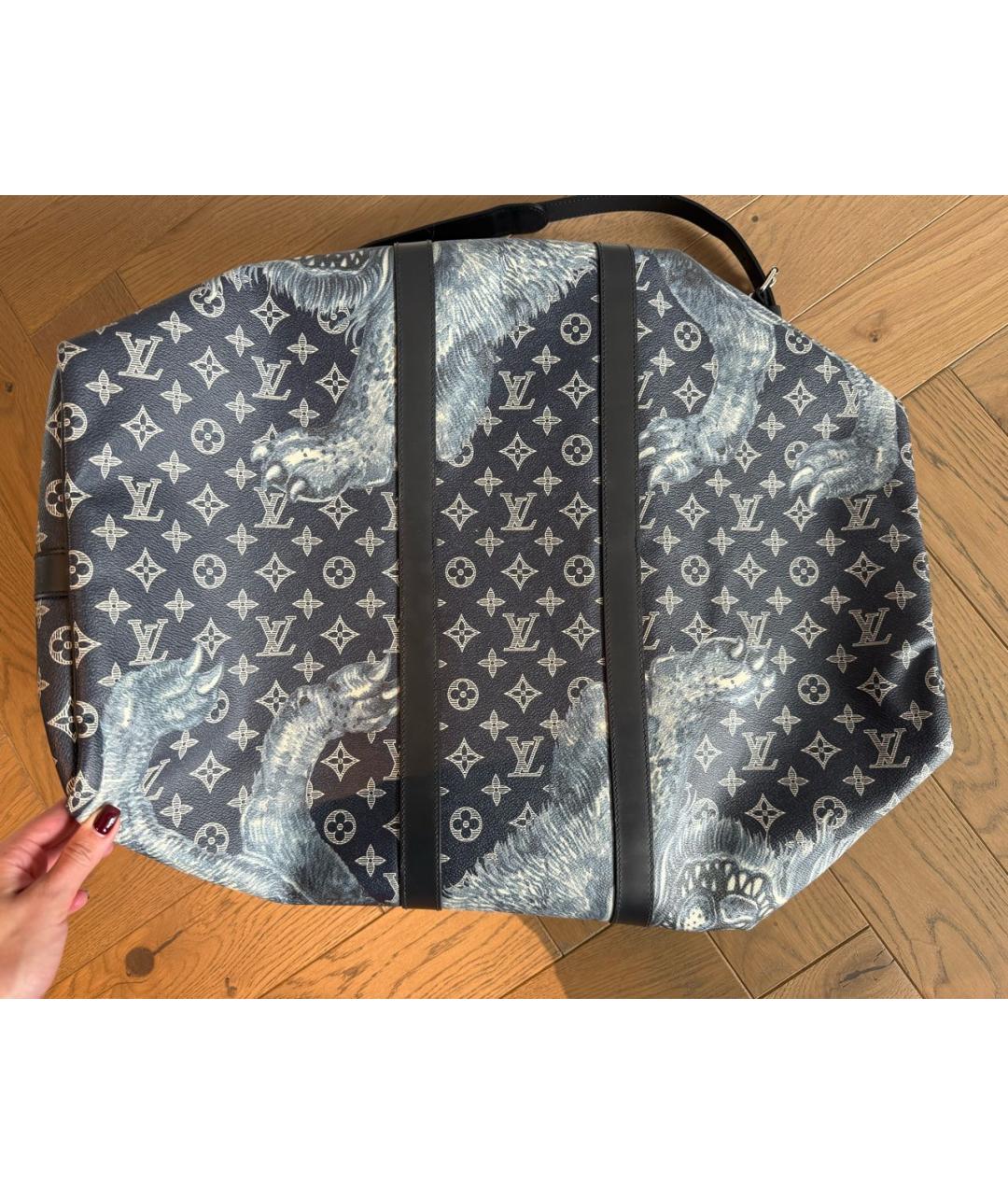 LOUIS VUITTON Темно-синяя дорожная/спортивная сумка, фото 3