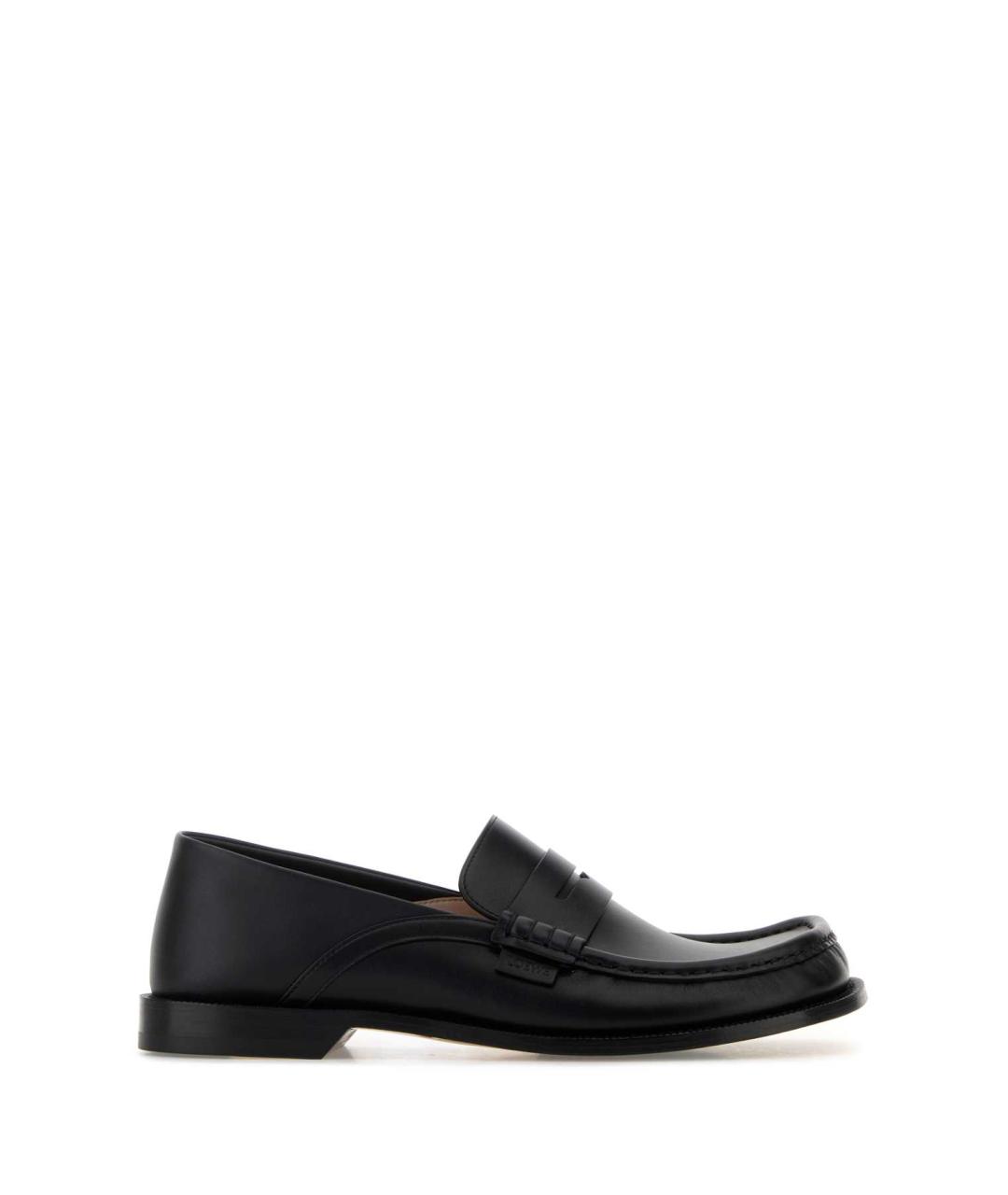 LOEWE Черные кожаные лоферы, фото 1