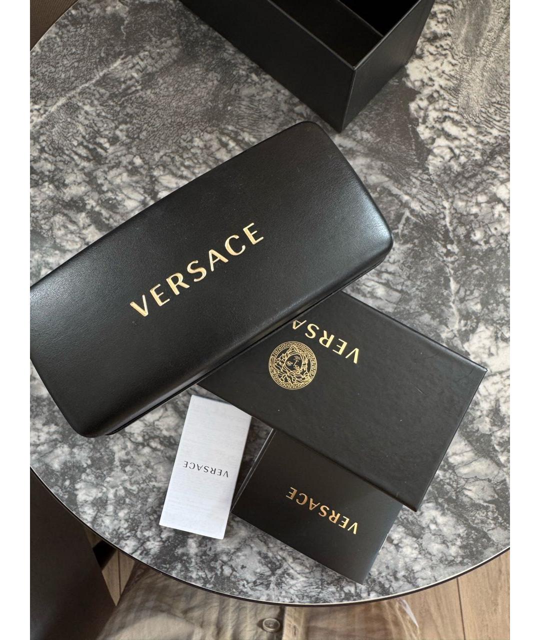 VERSACE Коричневые металлические солнцезащитные очки, фото 4