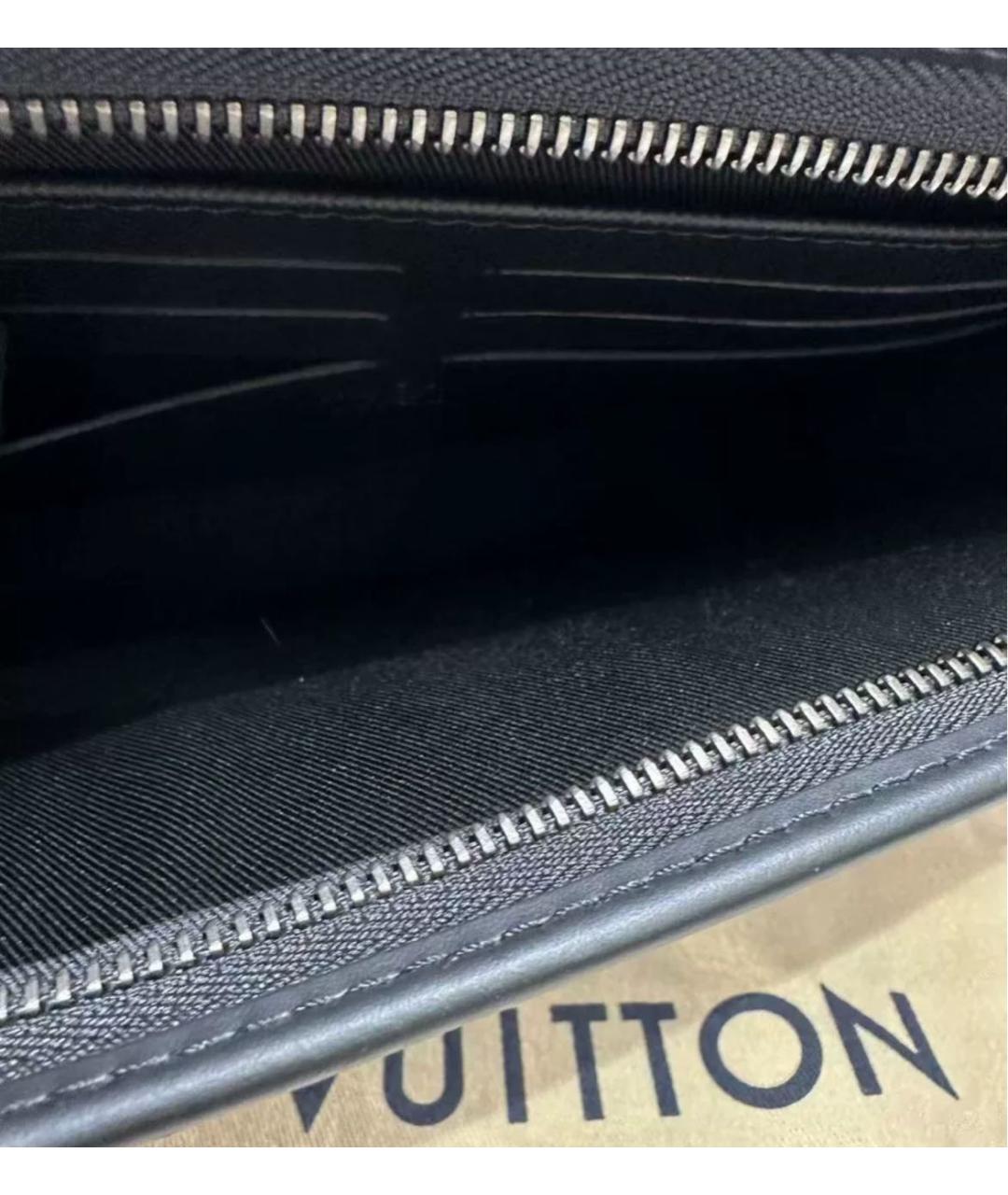 LOUIS VUITTON Антрацитовая кожаная барсетка, фото 4