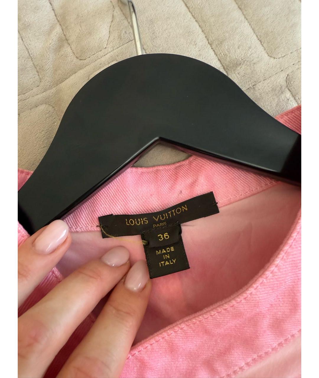 LOUIS VUITTON Розовое шелковое повседневное платье, фото 4