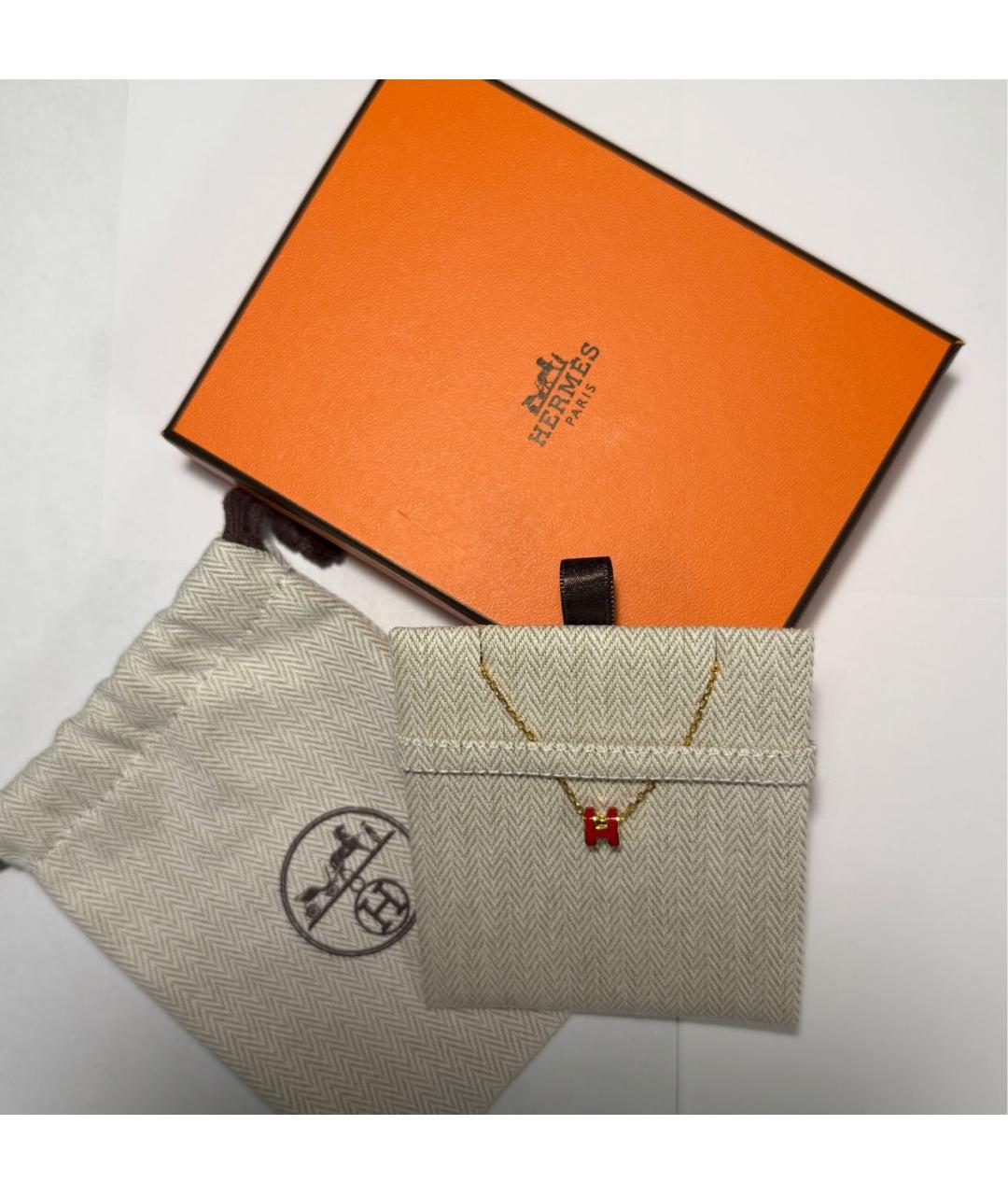 HERMES Красное колье, фото 3