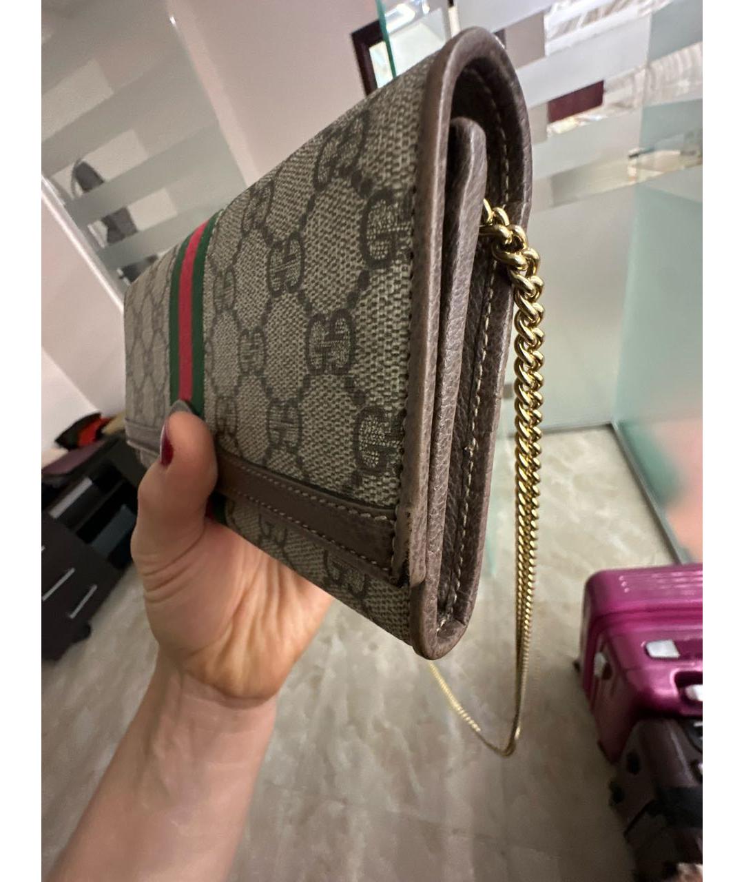 GUCCI Бежевая кожаная сумка через плечо, фото 2