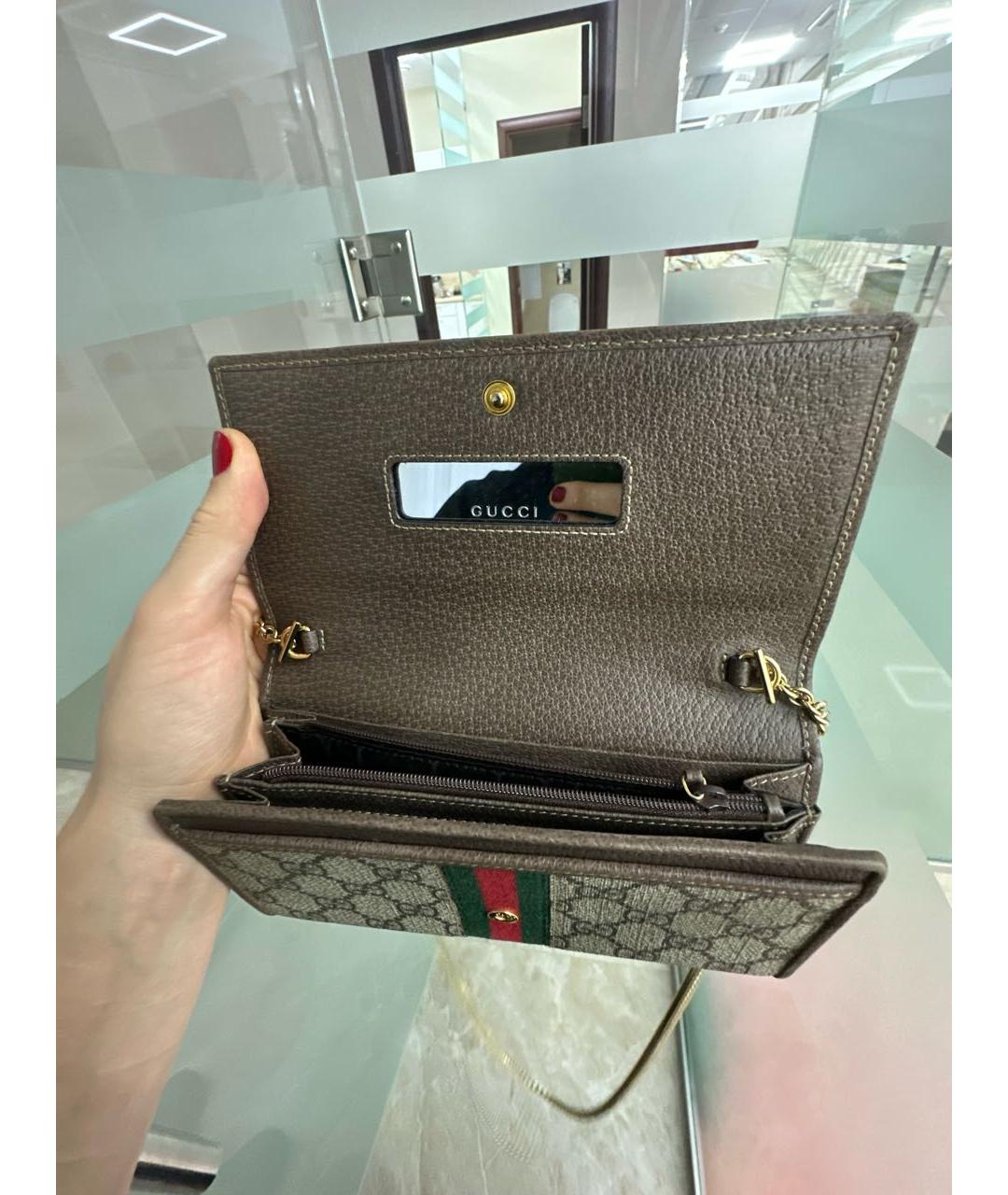 GUCCI Бежевая кожаная сумка через плечо, фото 5