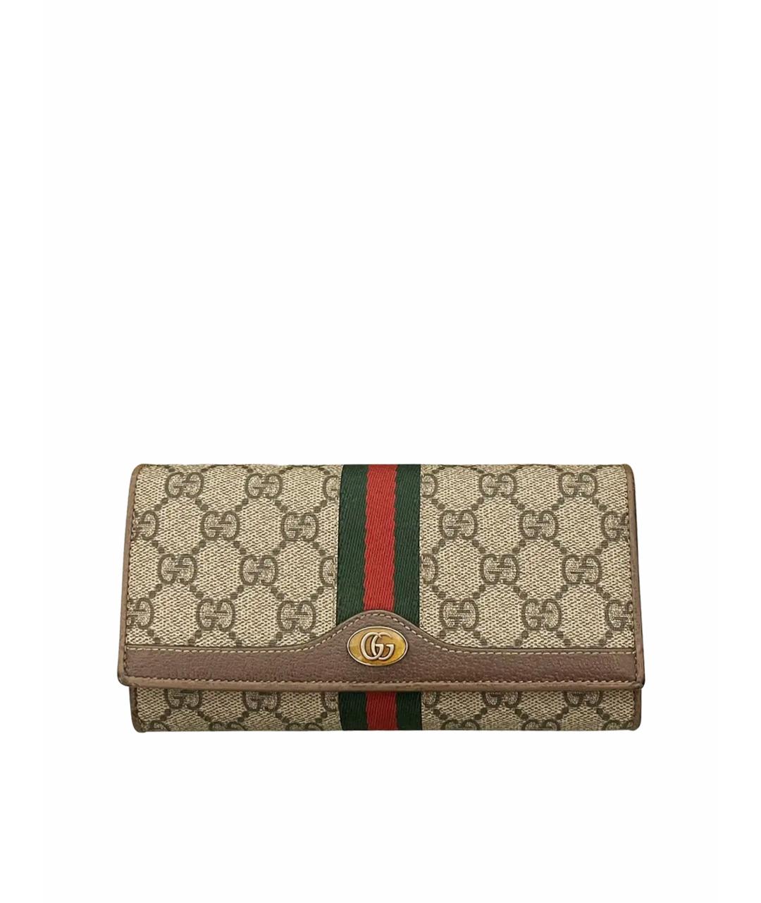 GUCCI Бежевая кожаная сумка через плечо, фото 1