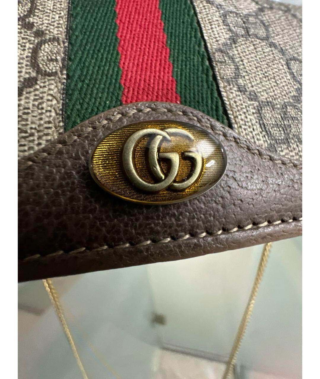 GUCCI Бежевая кожаная сумка через плечо, фото 7