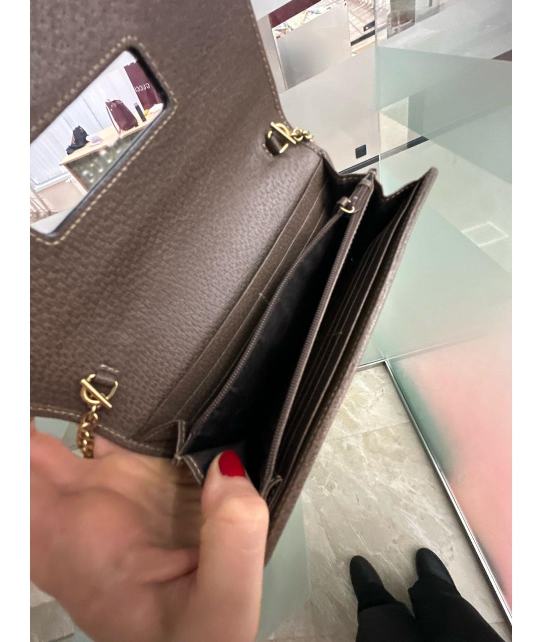 GUCCI Бежевая кожаная сумка через плечо, фото 4