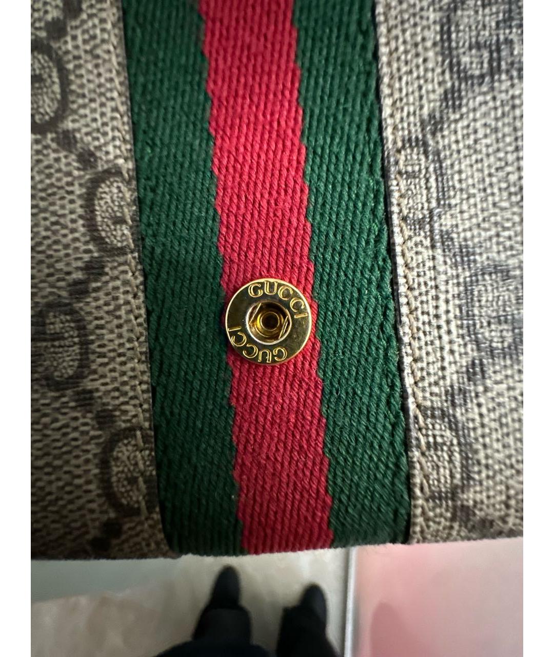 GUCCI Бежевая кожаная сумка через плечо, фото 6