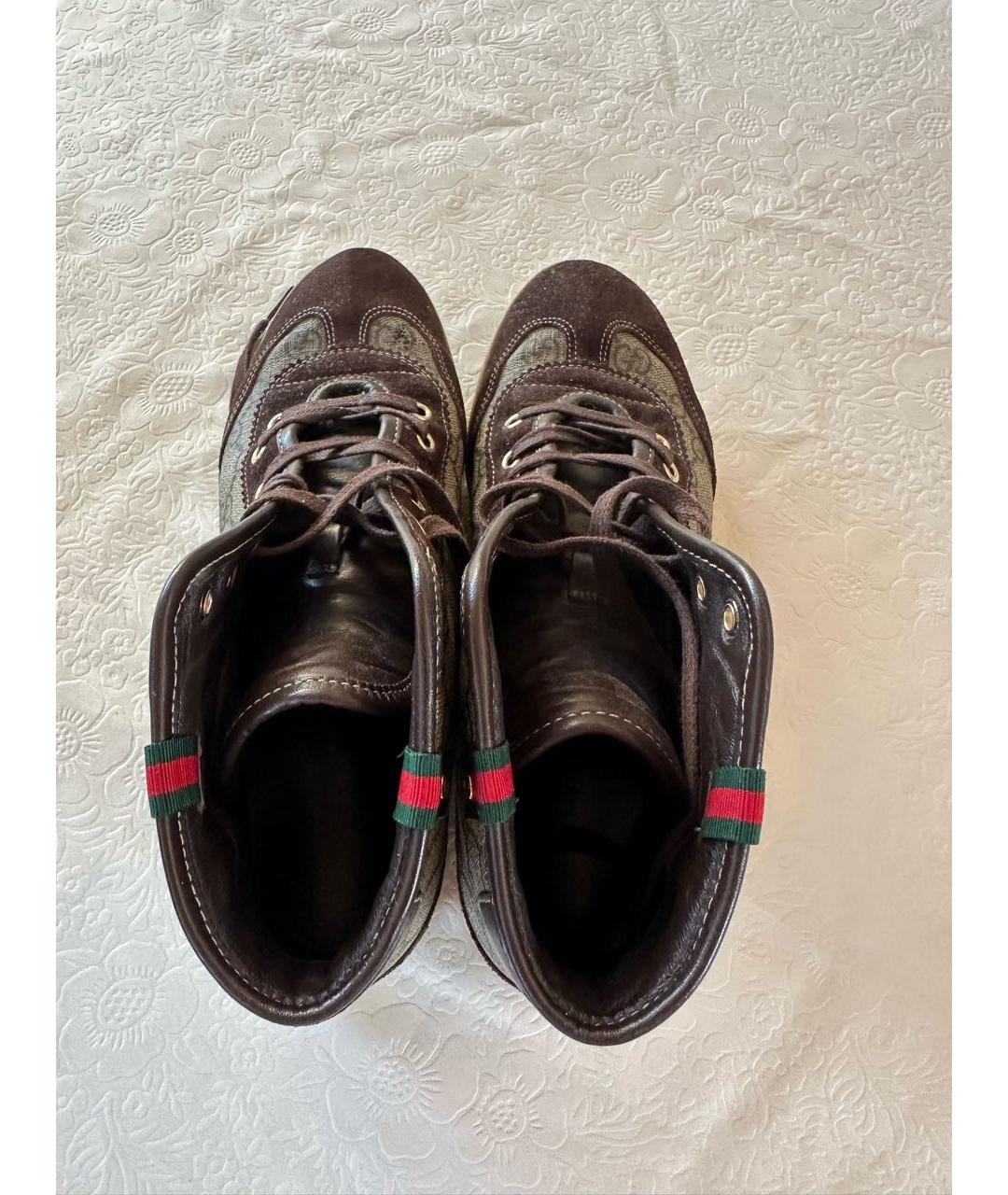 GUCCI Коричневые кеды, фото 3