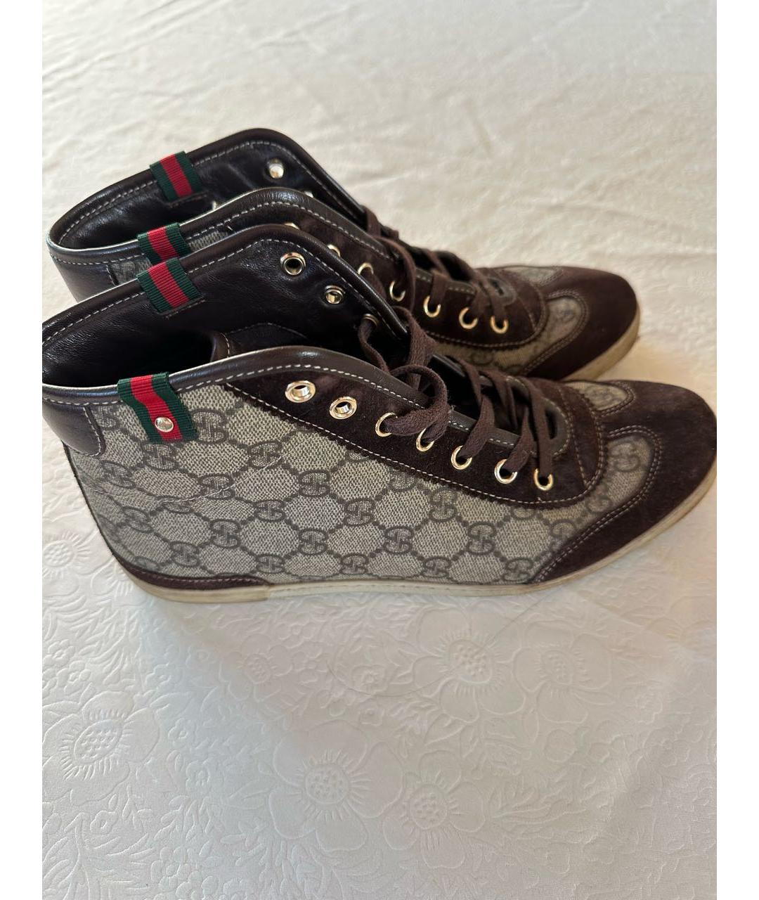 GUCCI Коричневые кеды, фото 5