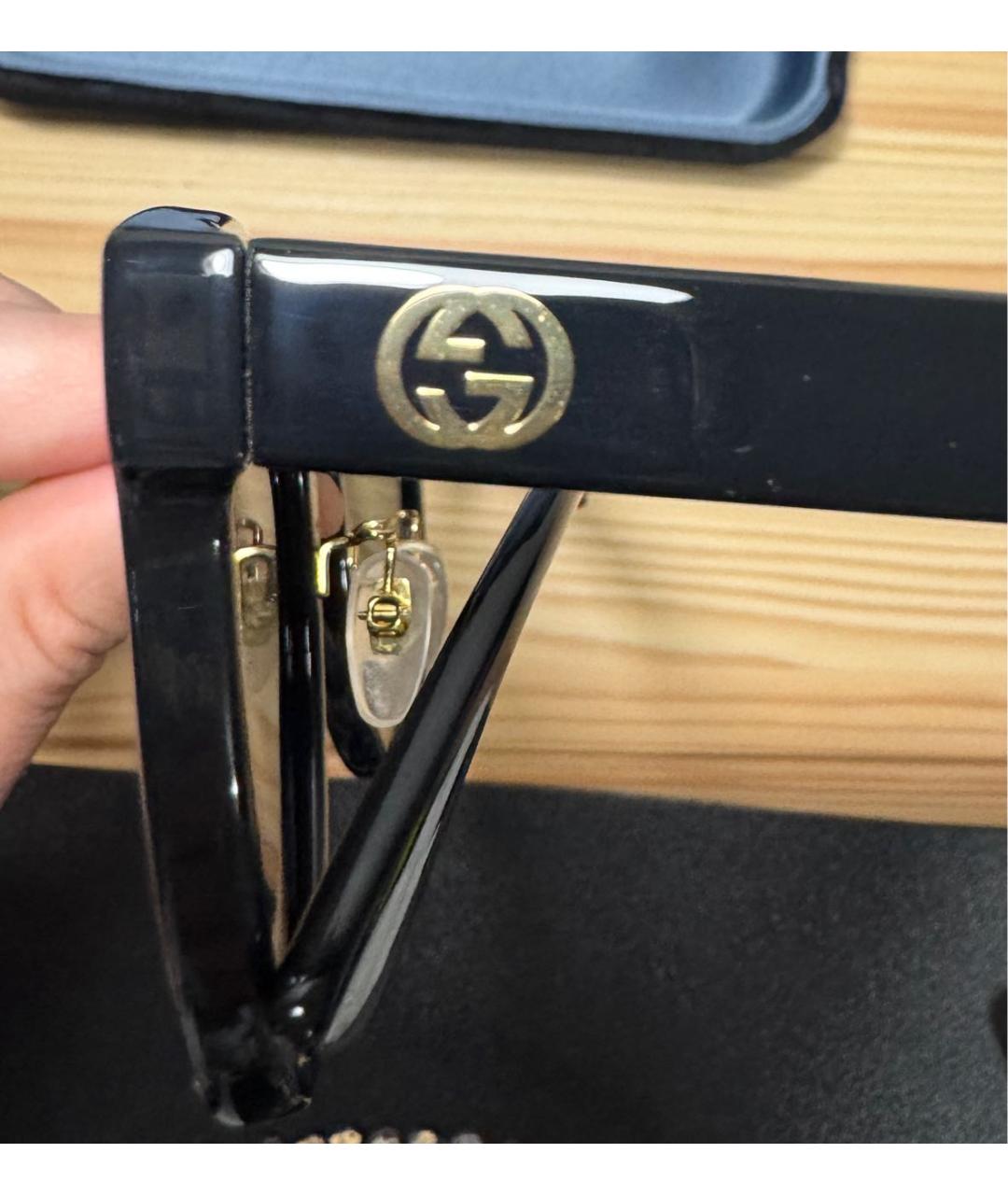 GUCCI Черные пластиковые солнцезащитные очки, фото 2