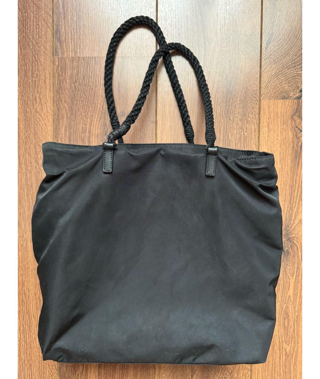 PRADA Черная тканевая сумка с короткими ручками, фото 2