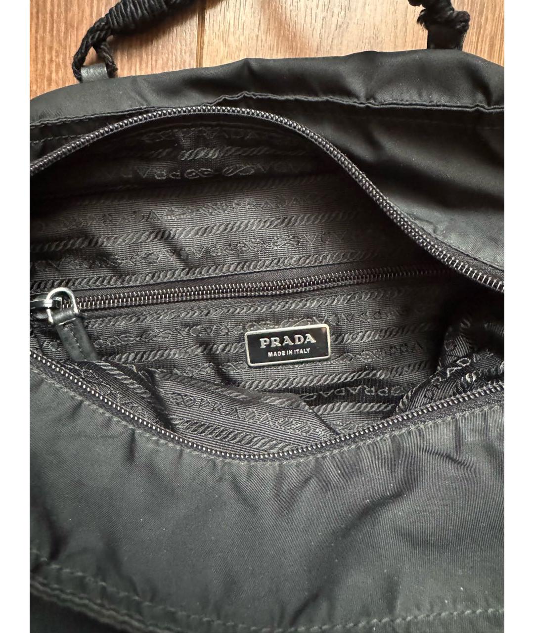 PRADA Черная тканевая сумка с короткими ручками, фото 6
