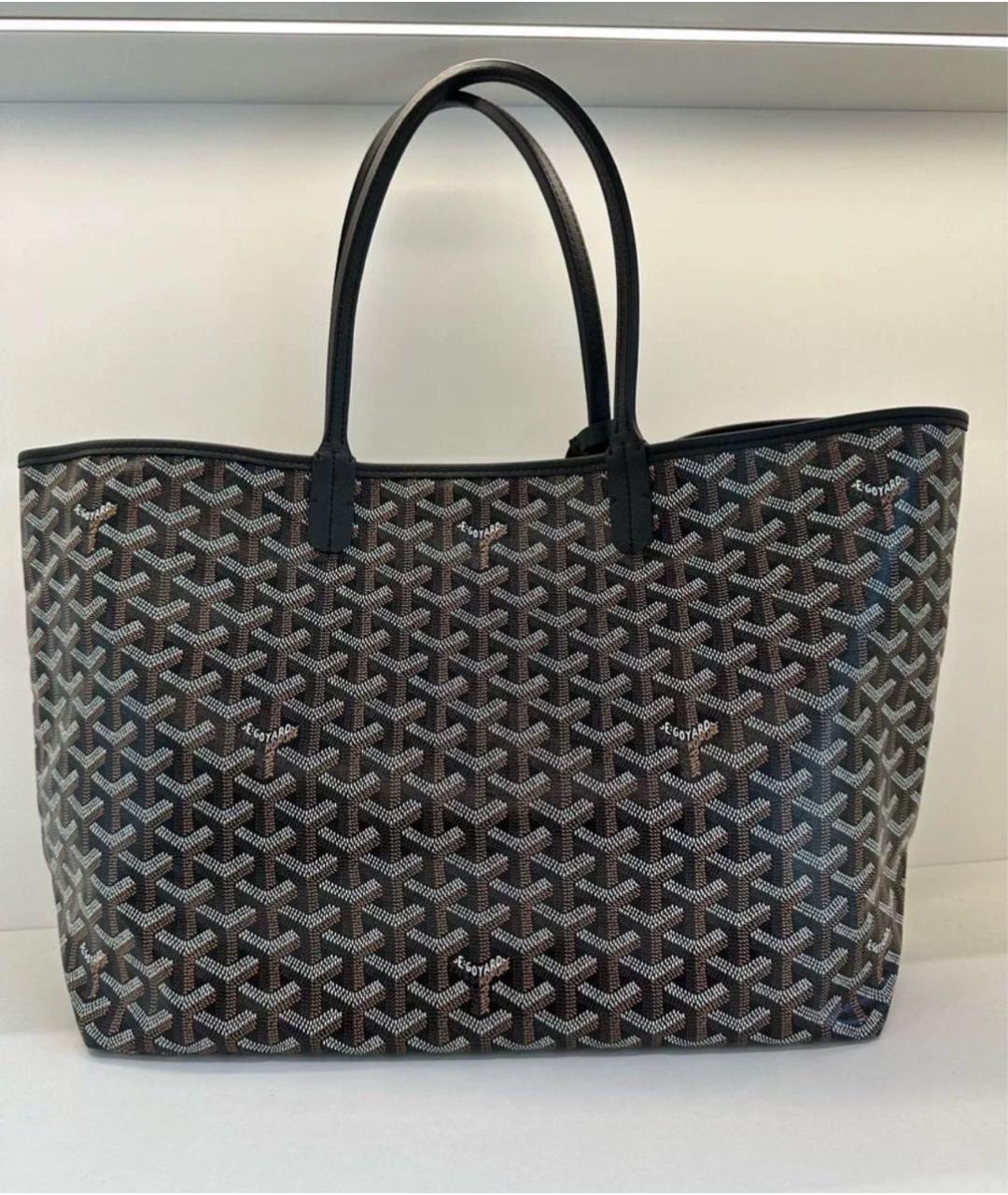 GOYARD Черная кожаная сумка тоут, фото 4