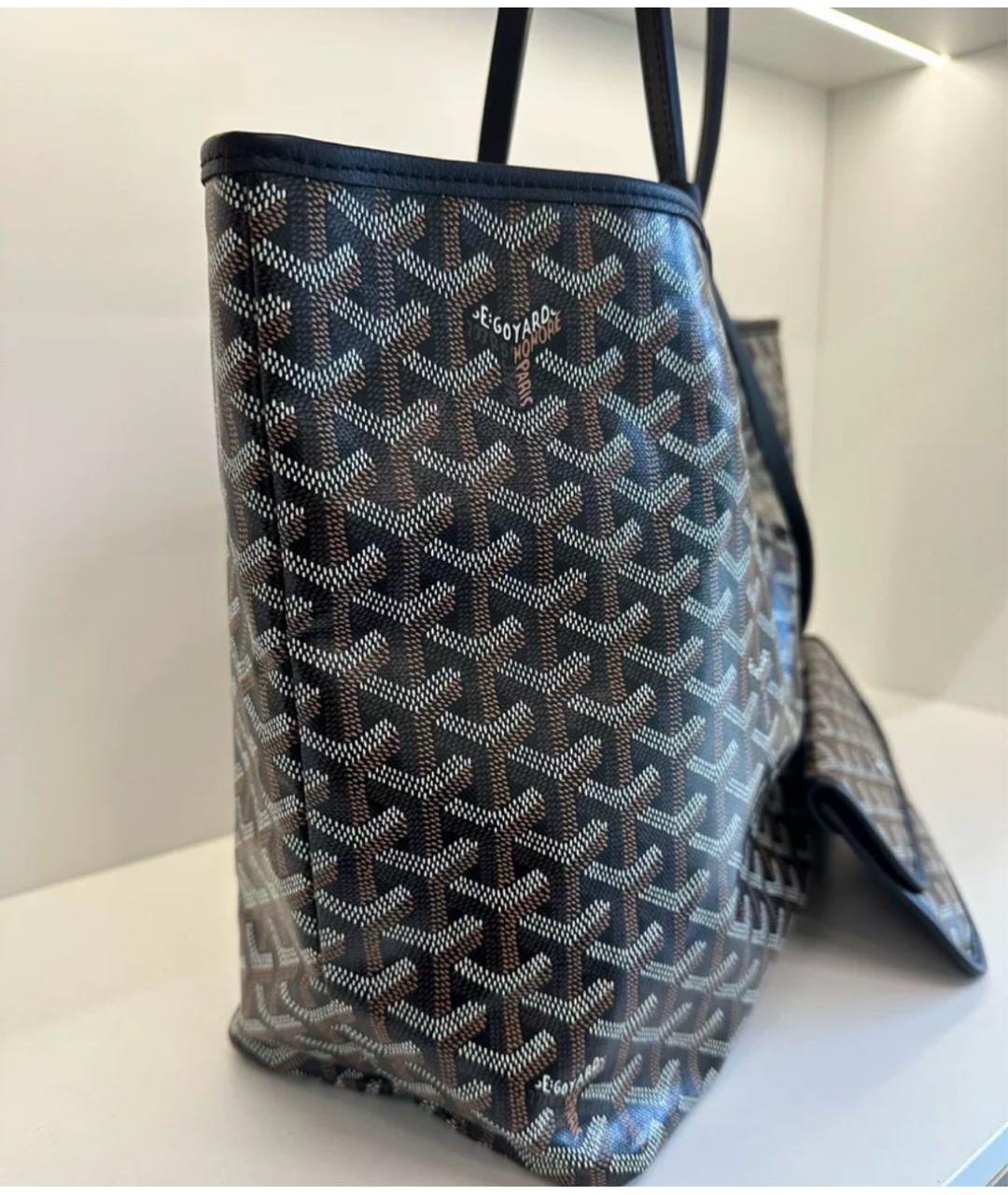 GOYARD Черная кожаная сумка тоут, фото 3