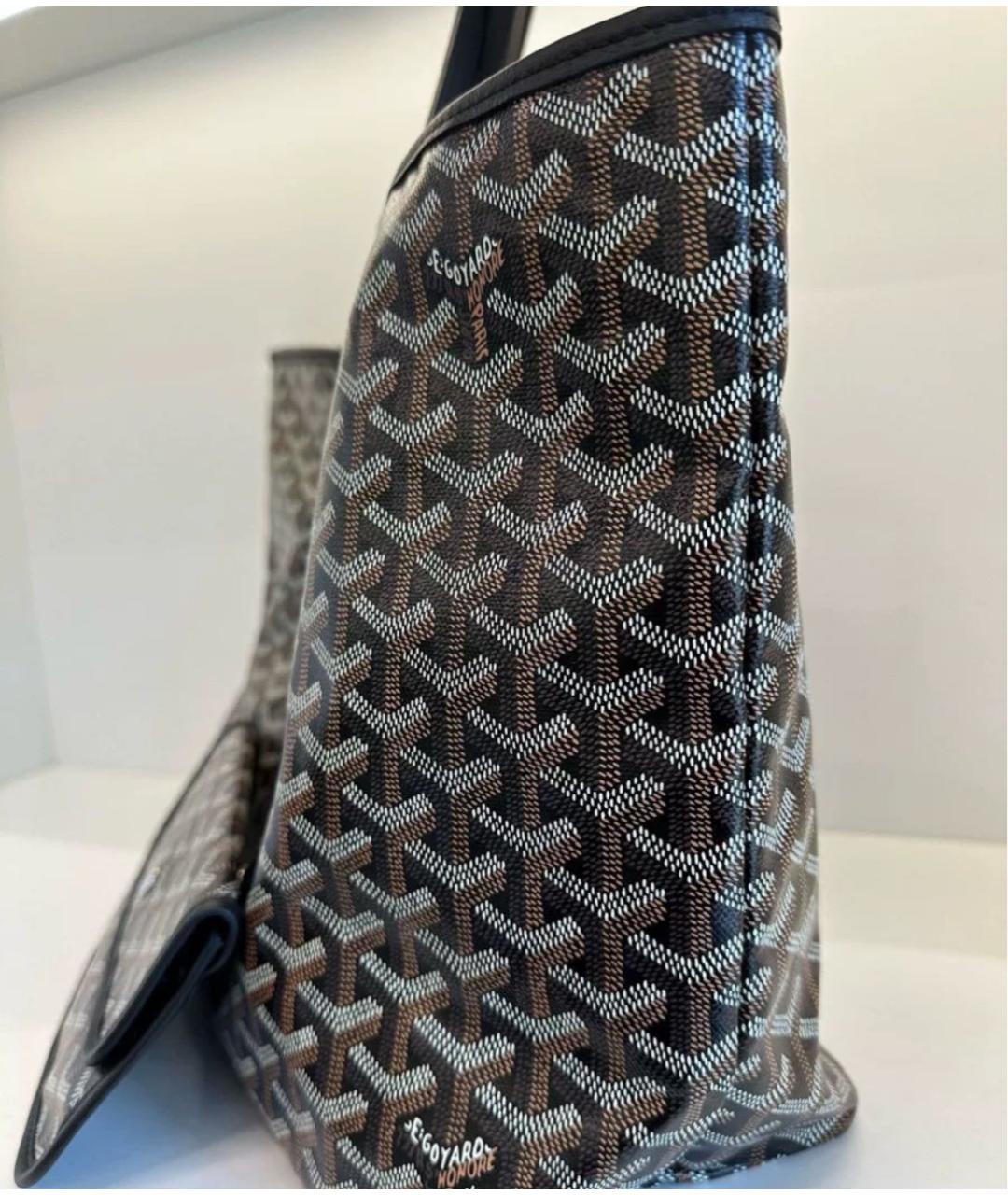 GOYARD Черная кожаная сумка тоут, фото 2